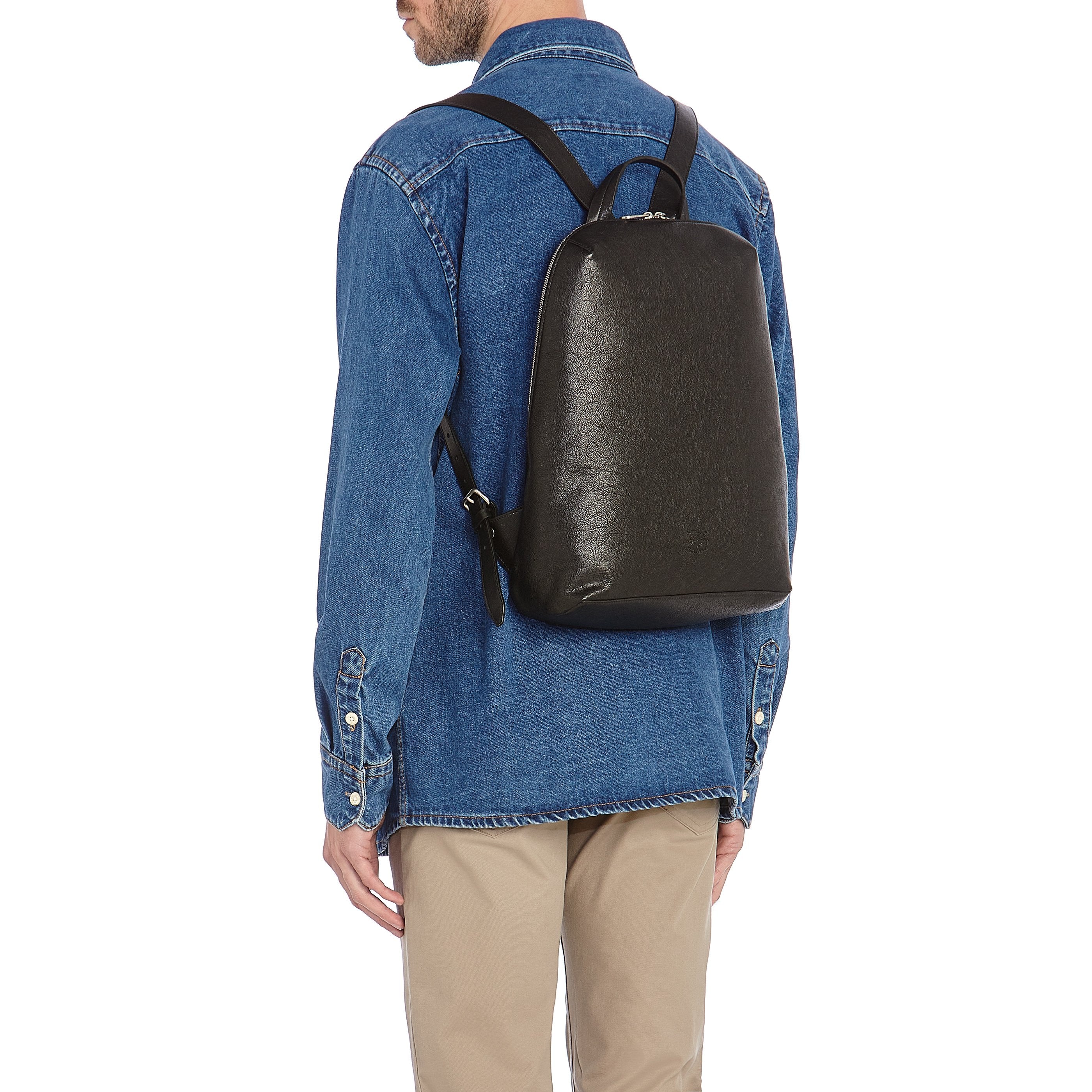 Il Bisonte Duccio Rucksack Vollleder schwarz Herren