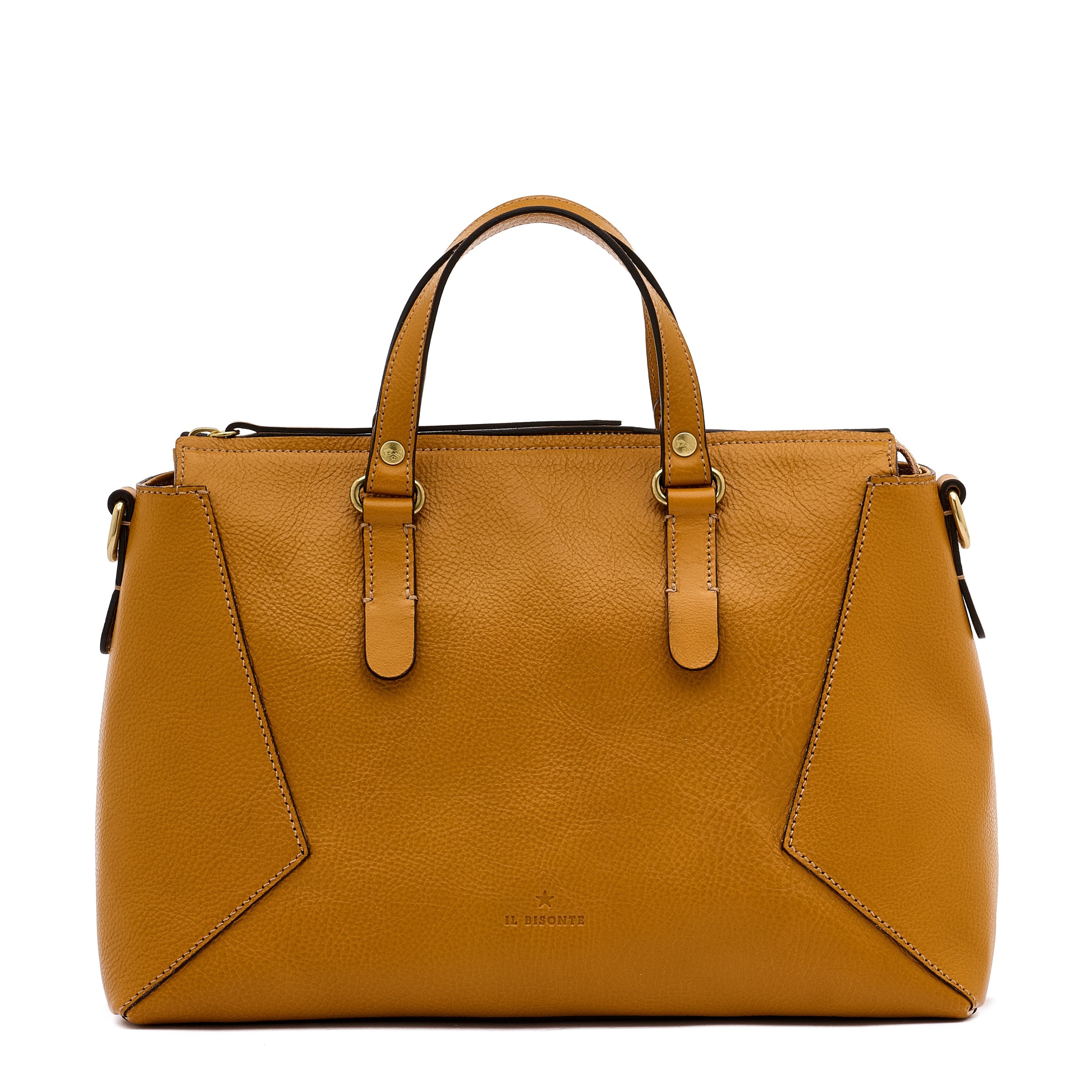 Il Bisonte Storia Boston Handtasche Leder narzissengelb