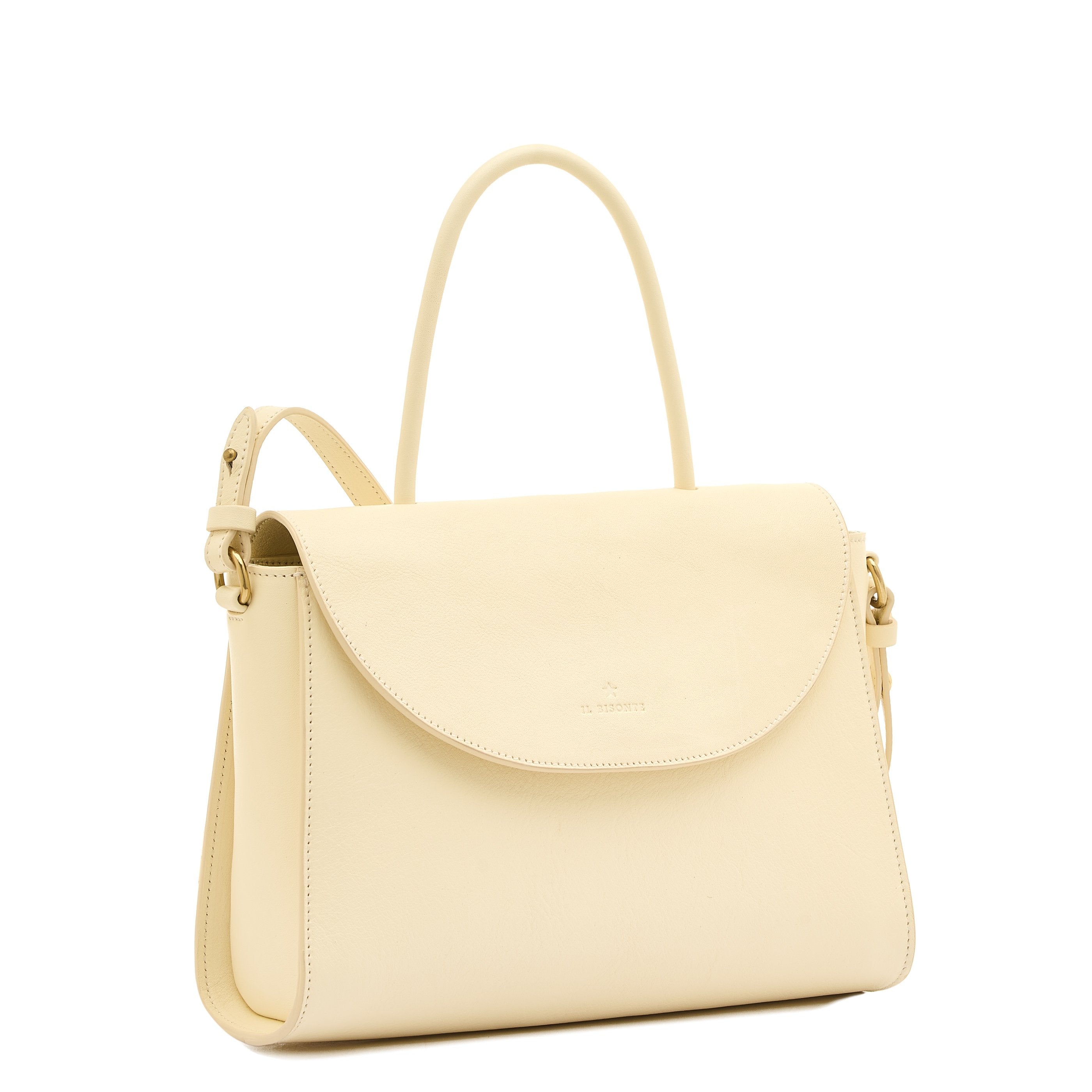 Il Bisonte 1978 Handtasche Rindsleder Milchweiß