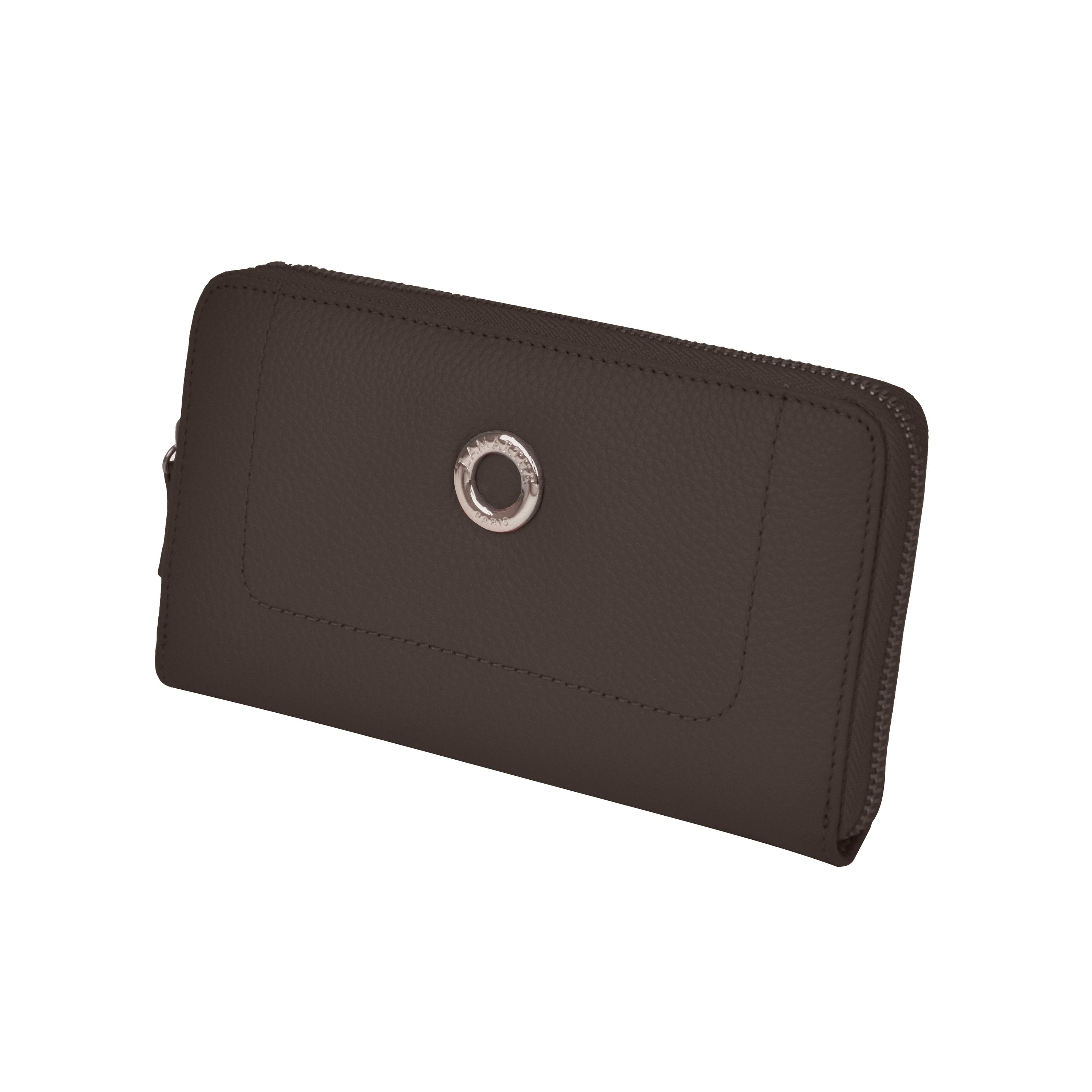 Lamarthe Paris Geldbörse Braun Vollleder 19 cm