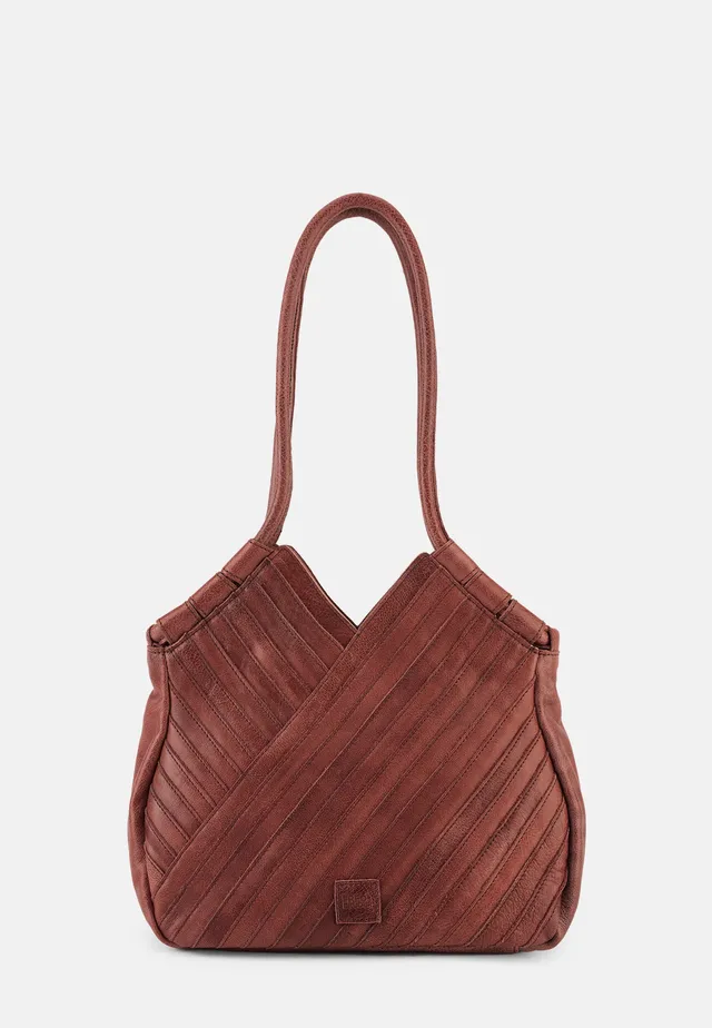 FREDsBRUDER Criss-Cross Hobo Tasche schwarz genarbtes Leder
