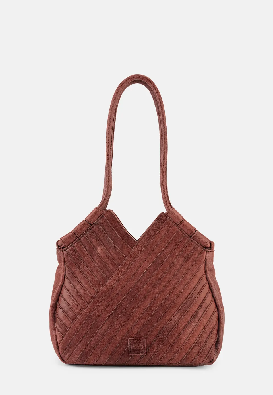 FREDsBRUDER Criss-Cross Hobo Tasche schwarz genarbtes Leder