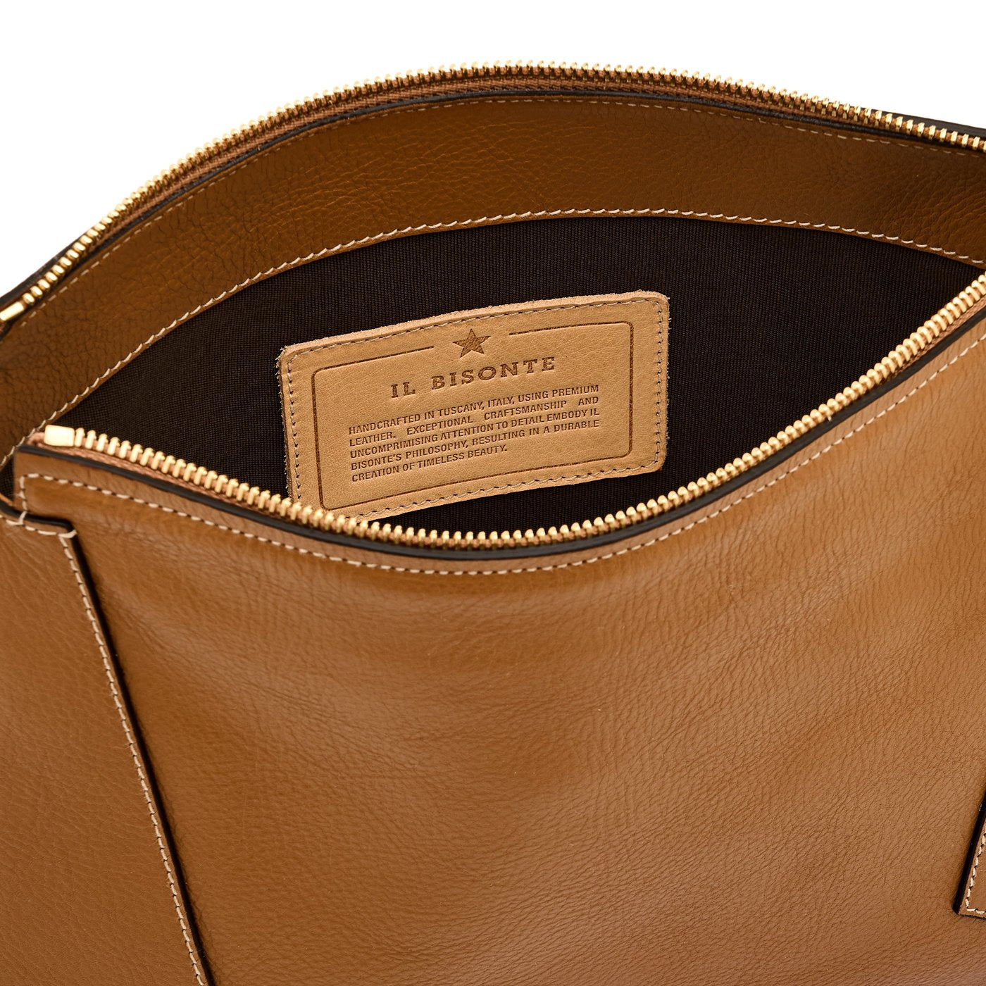 Il Bisonte Storia Schultertasche gianduia Leder