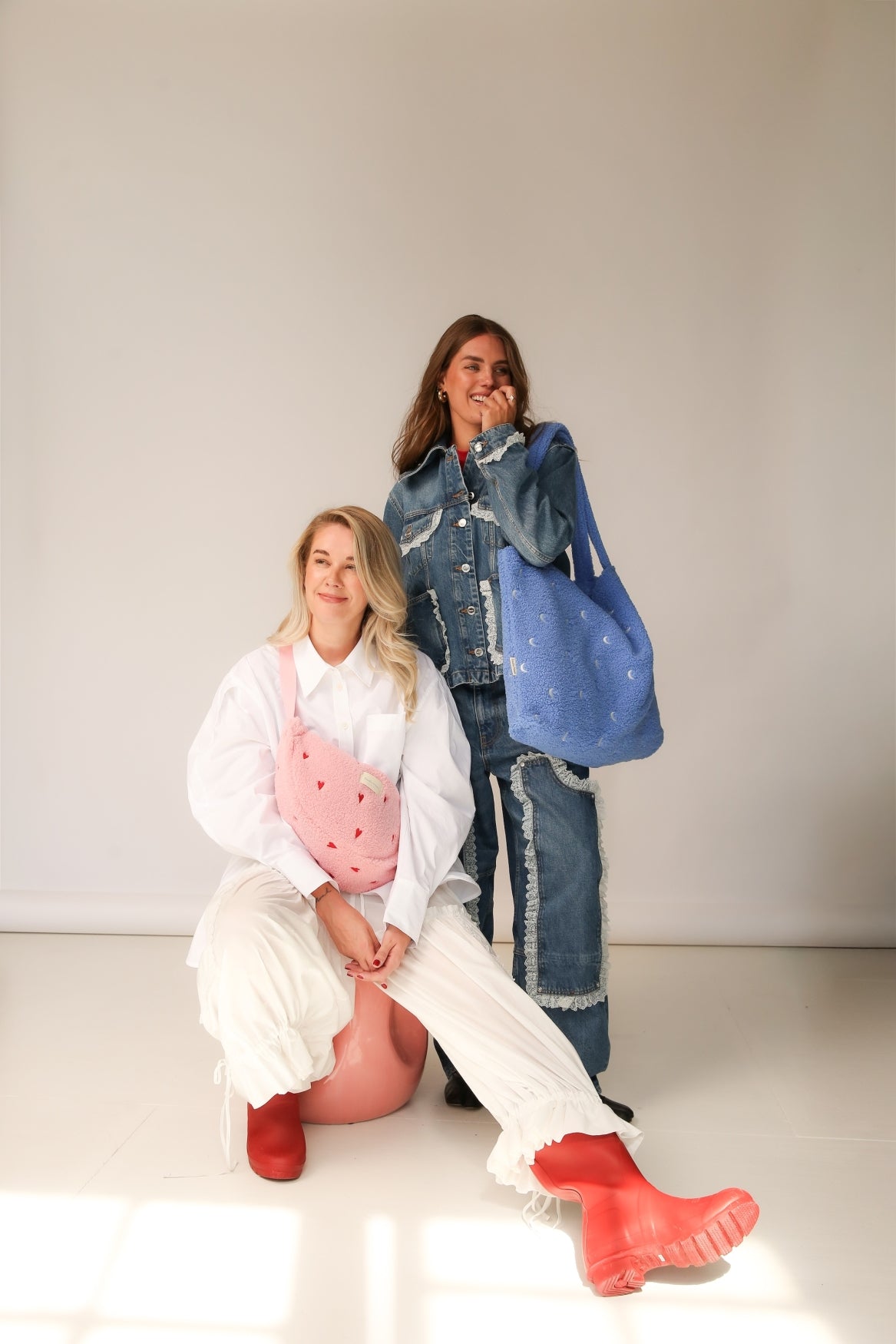 Studio Noos Teddy Mom Bag Hellblau Mond Shopper
