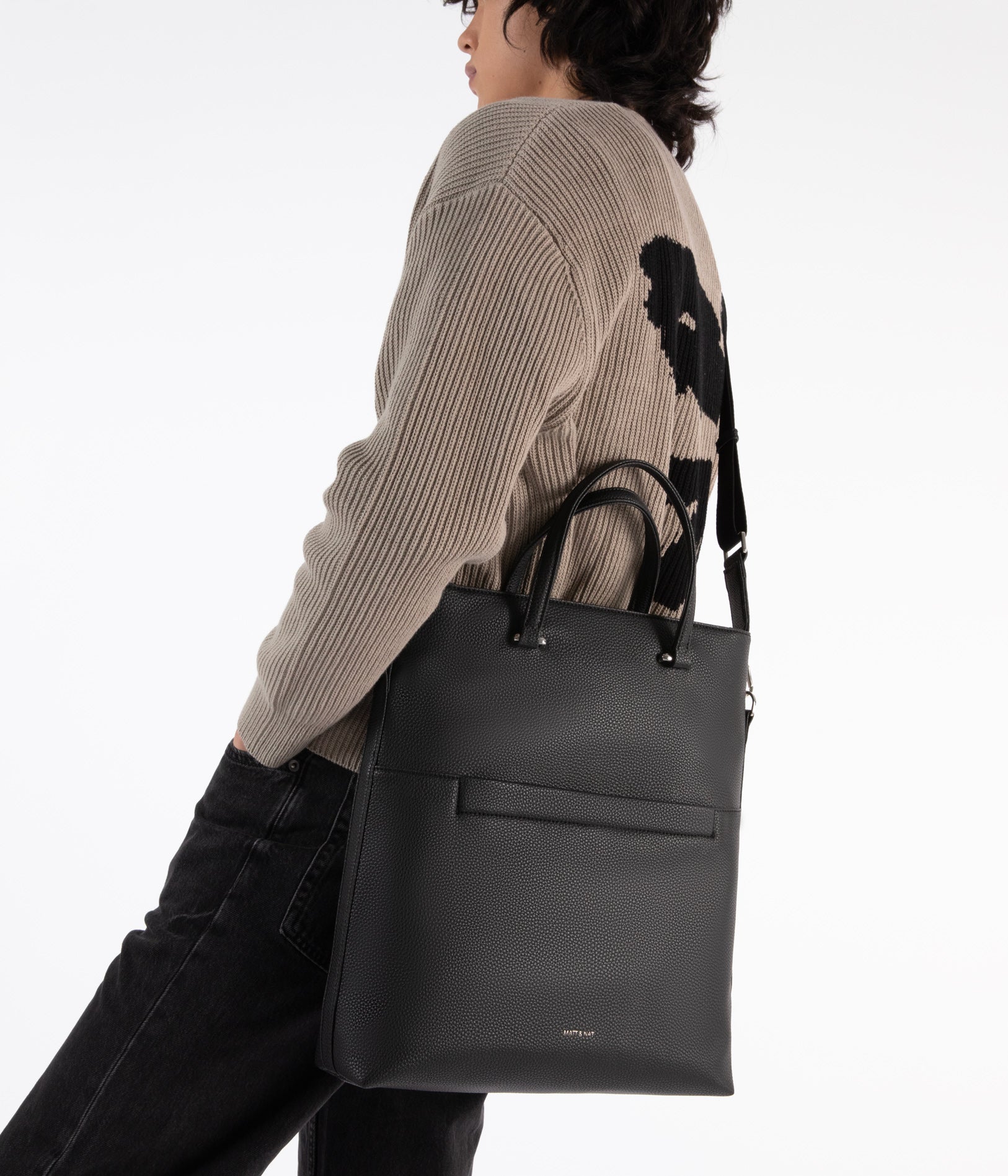 Matt & Nat Grain Lennie Tote Shopper Schwarz Laptopfach