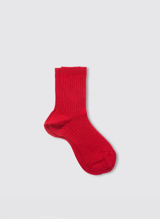 Maria la Rosa WQ023UN2199 Socken Rot Wolle