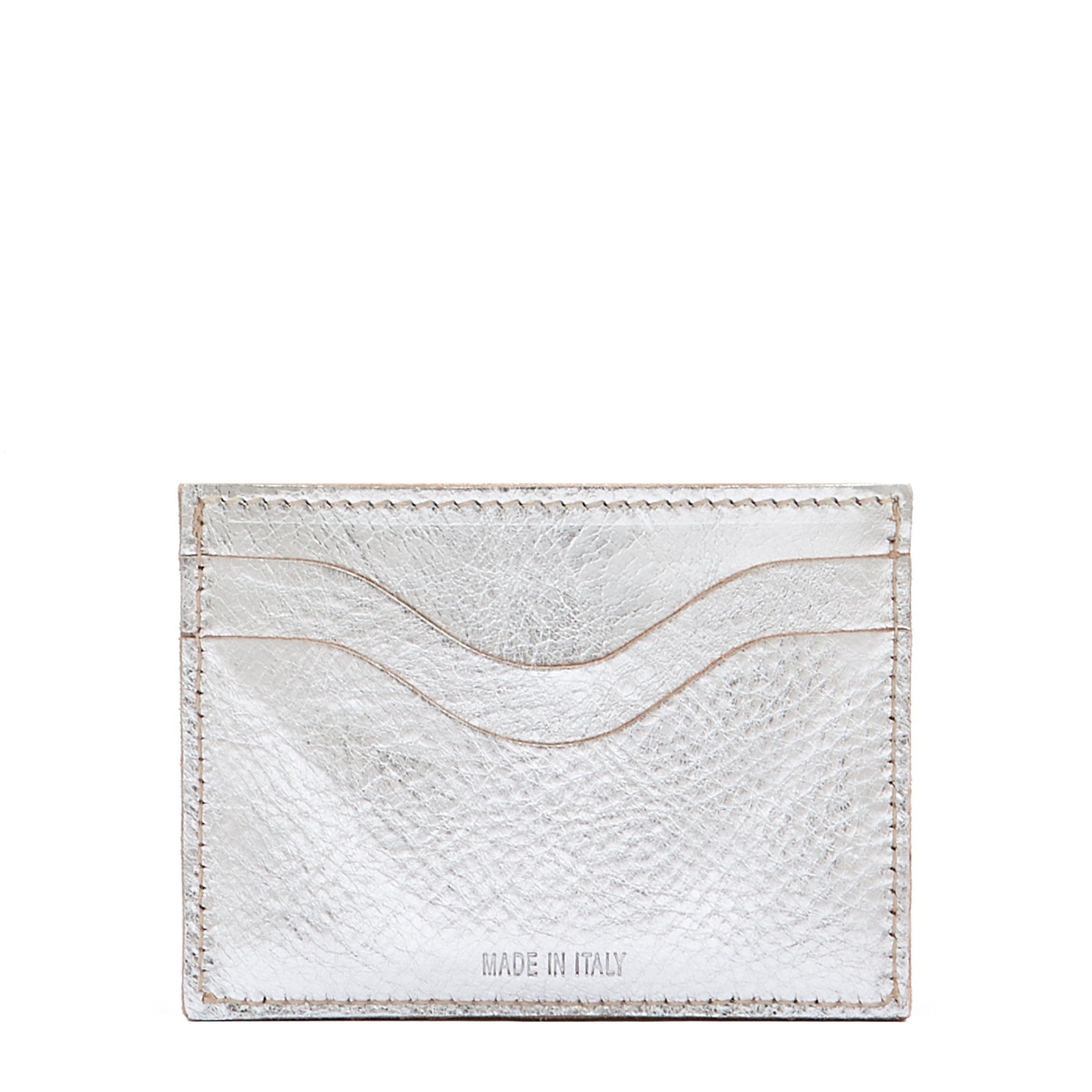 Il Bisonte Salina Kartenetui Silber Metallic-Leder
