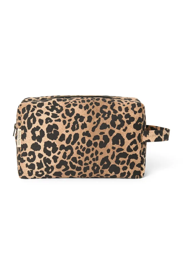 Studio Noos Cotton Toiletry Bag Kulturtasche Braun Leopard