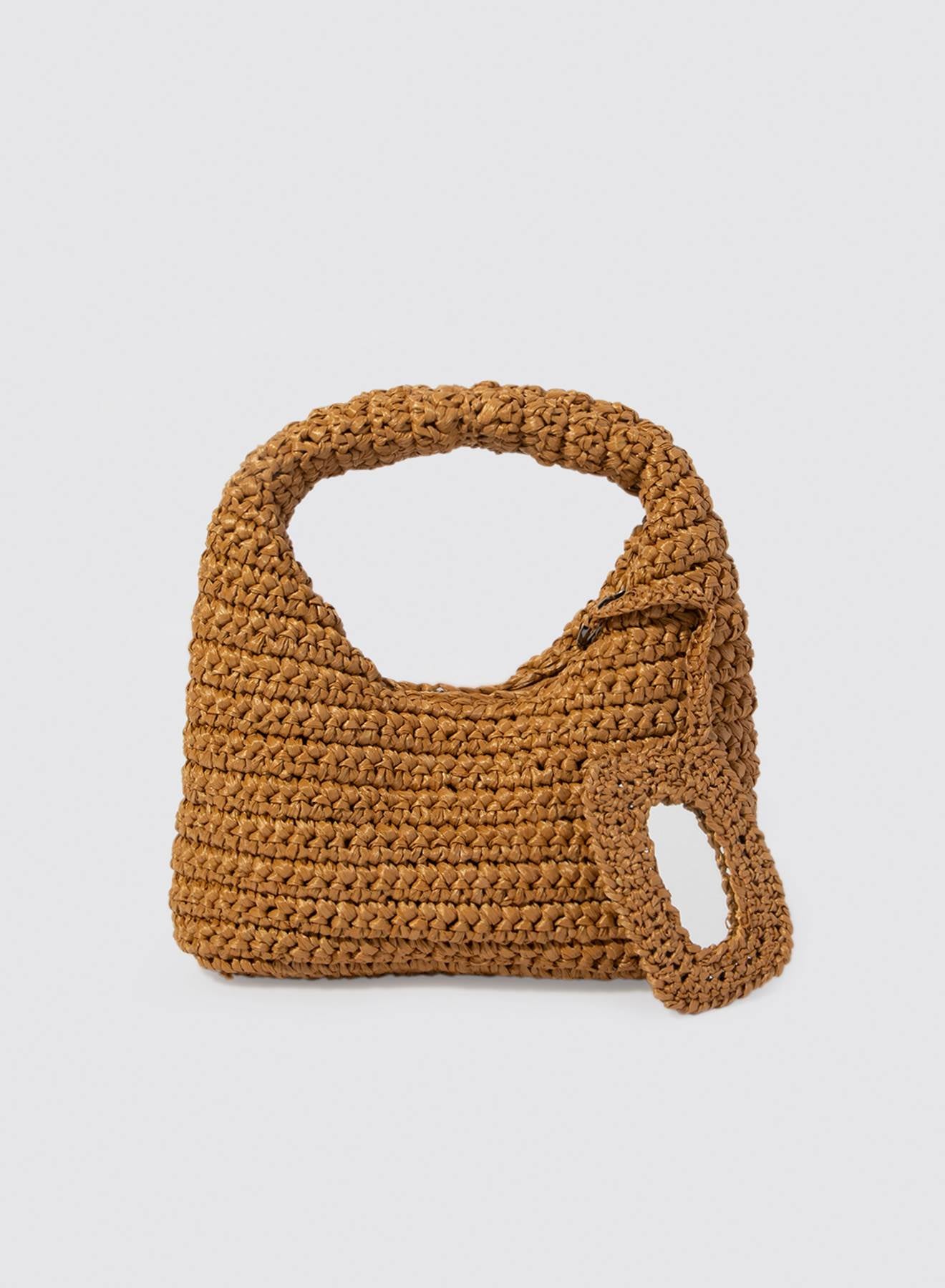 Maria la Rosa Nana Solid Hobo Tasche Rot Raffia