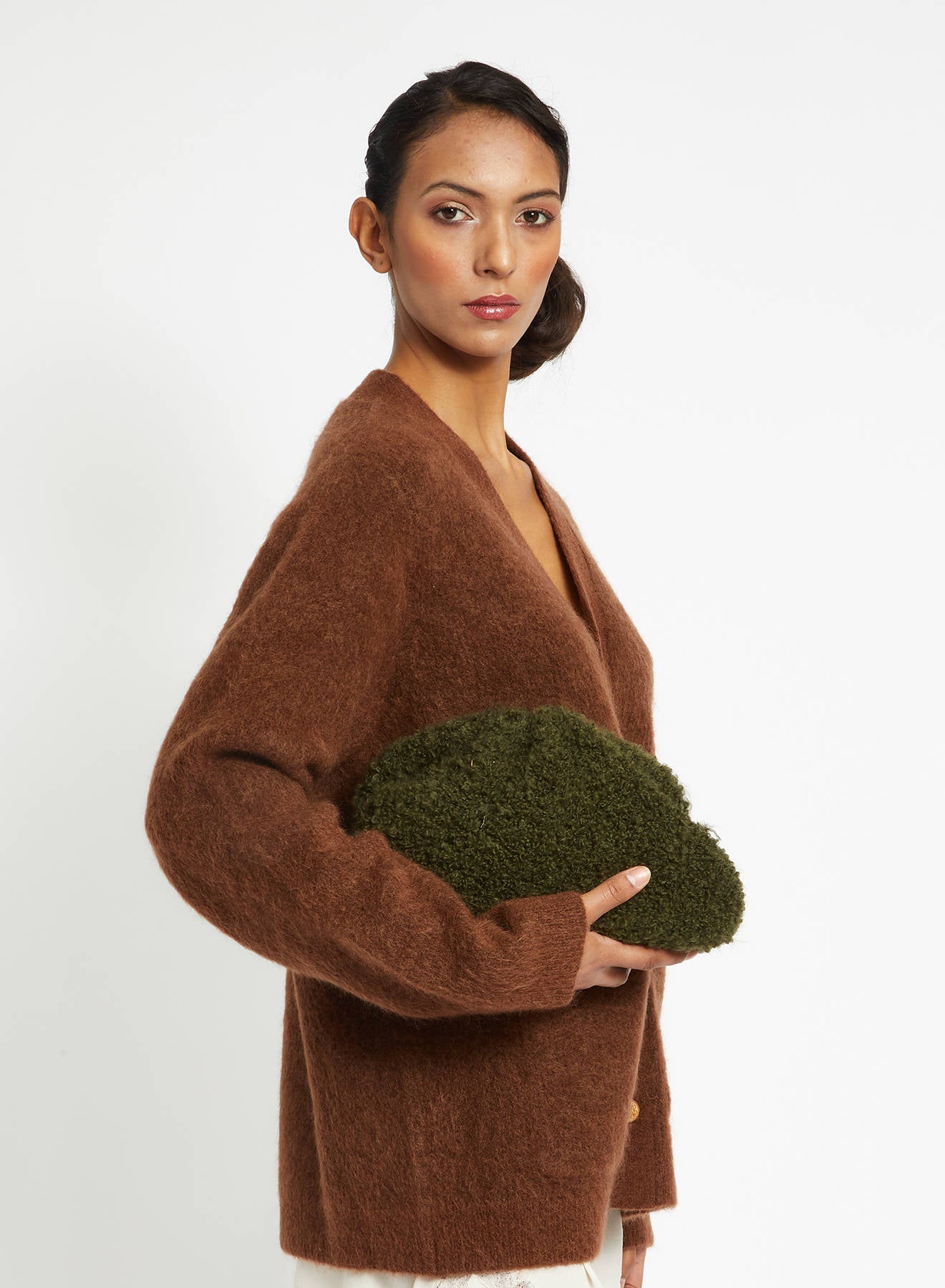 Maria la Rosa Burgeois Game Bag Clutch Bouclé OS