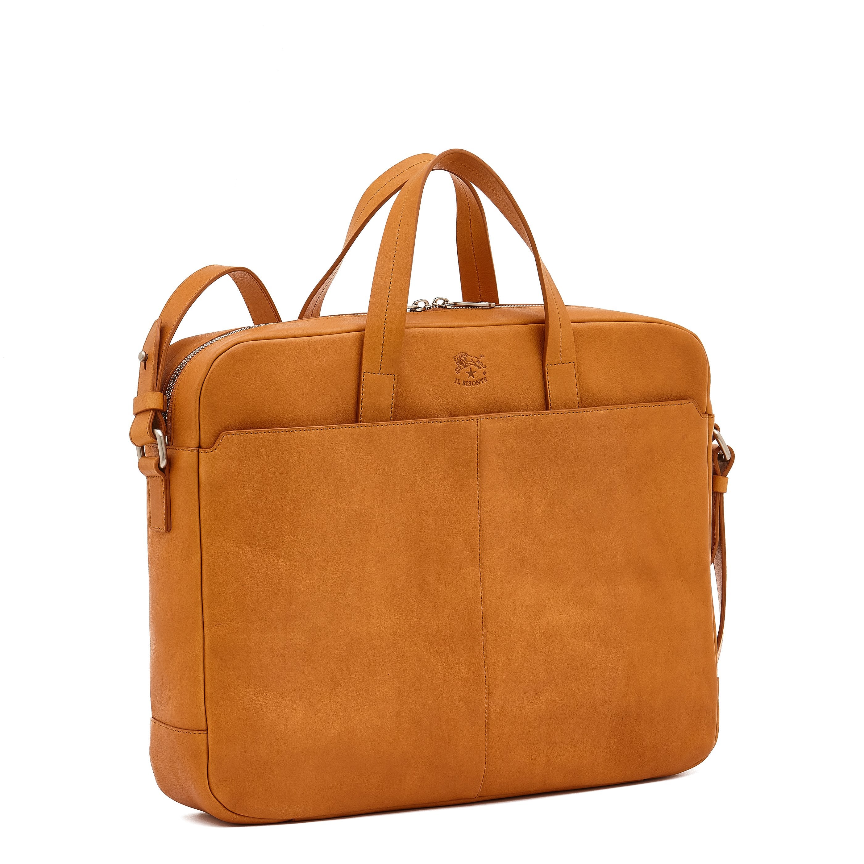 Il Bisonte Galileo Aktentasche Herren Natur Vintage-Leder