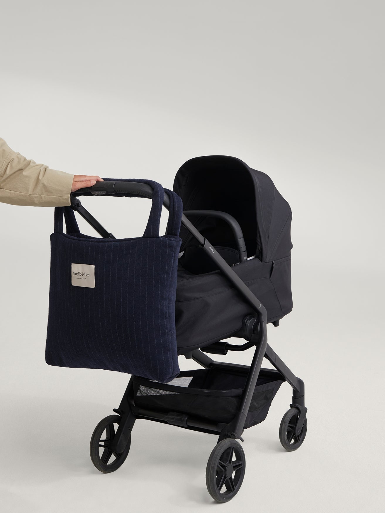 Studio Noos Flannel Chalkstripe Mom Bag Dunkelblau Shopper