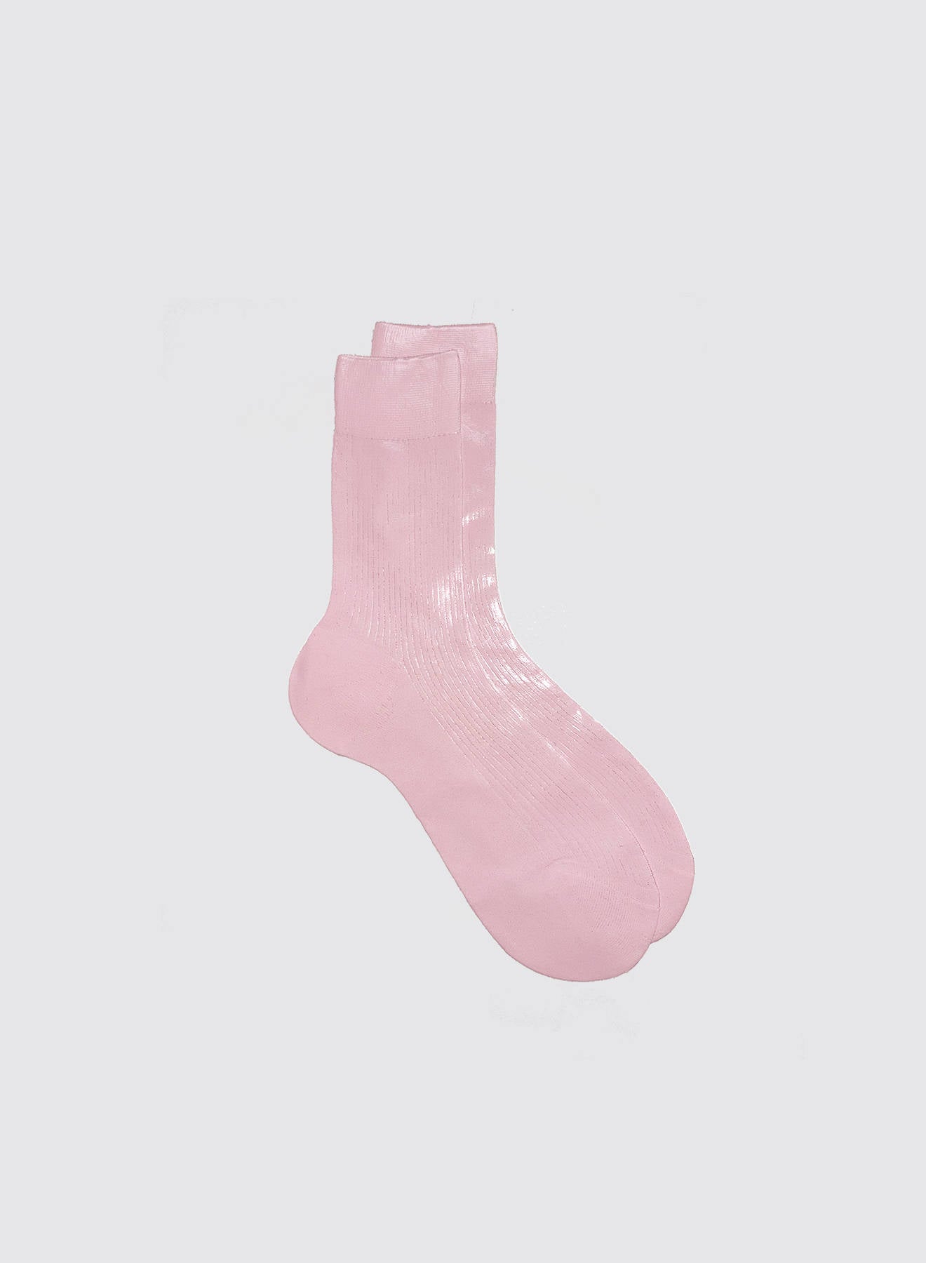 Maria la Rosa One Ribbed Laminated Socken Gold Seide