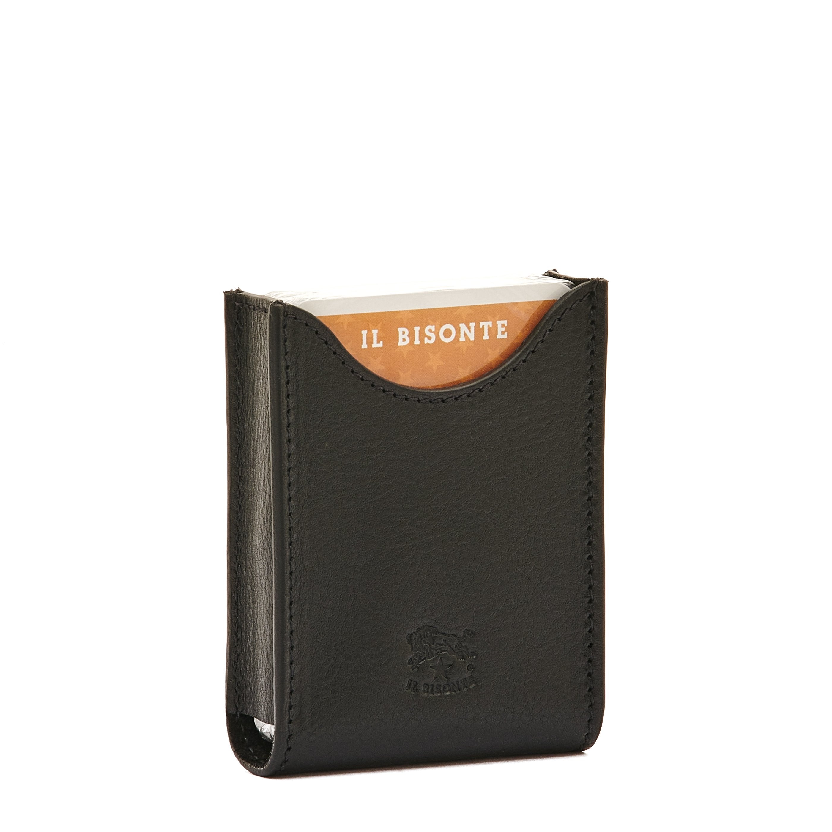 Il Bisonte Home Spielkartenetui Leder schwarz 1 Deck