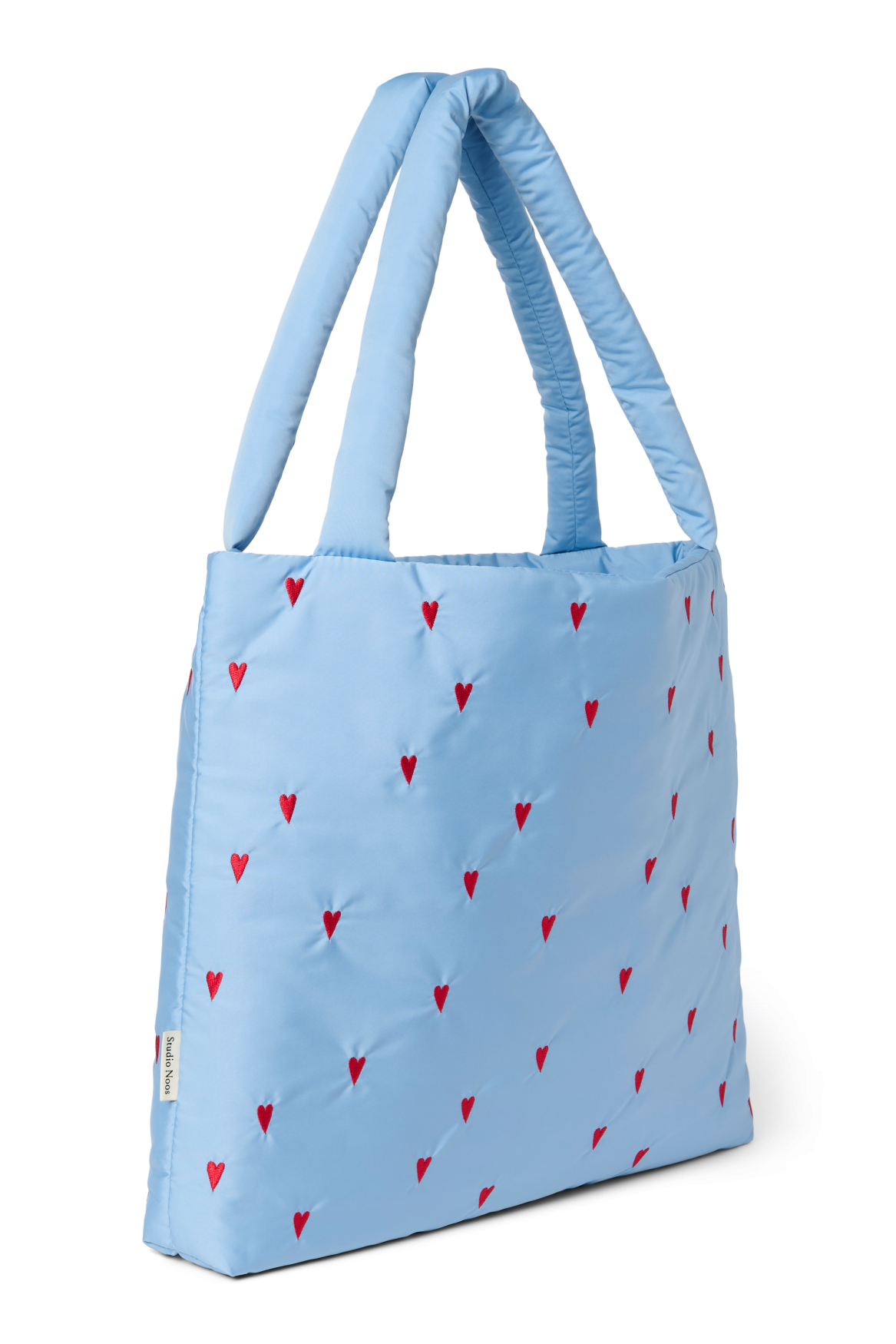 Studio Noos Puffy Mom Bag Shopper Light Blue Hearts