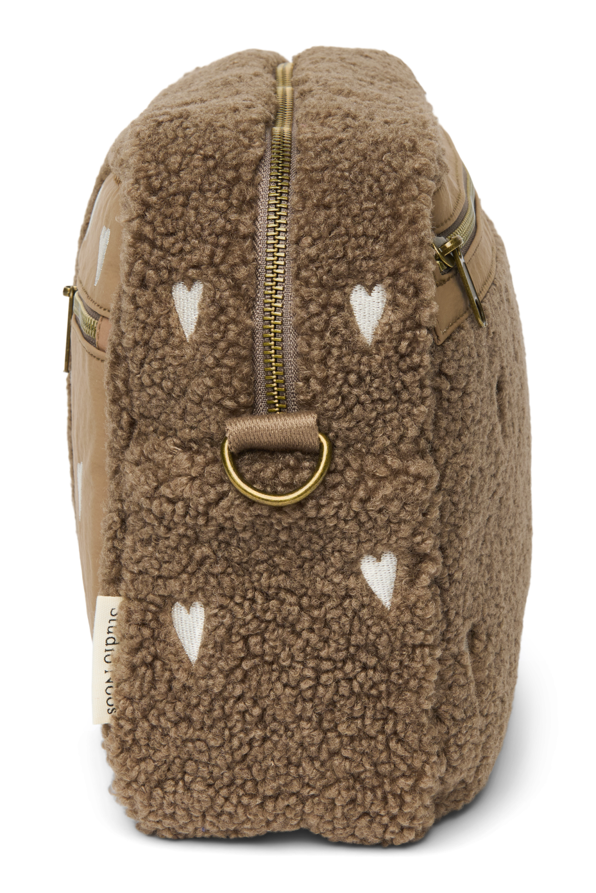 Studio Noos Teddy Stroller Organizer Kinderwagentasche Brown Hearts