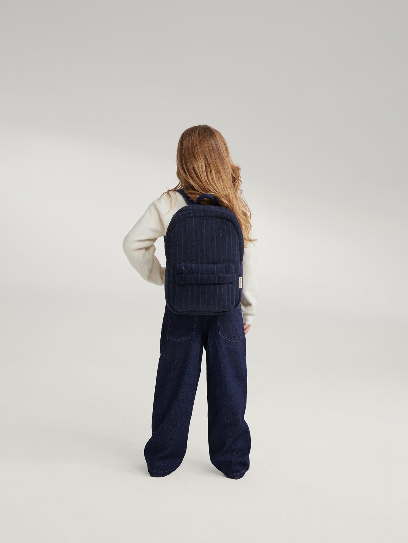 Studio Noos Flannel Chalkstripe Midi Rucksack Dunkelblau