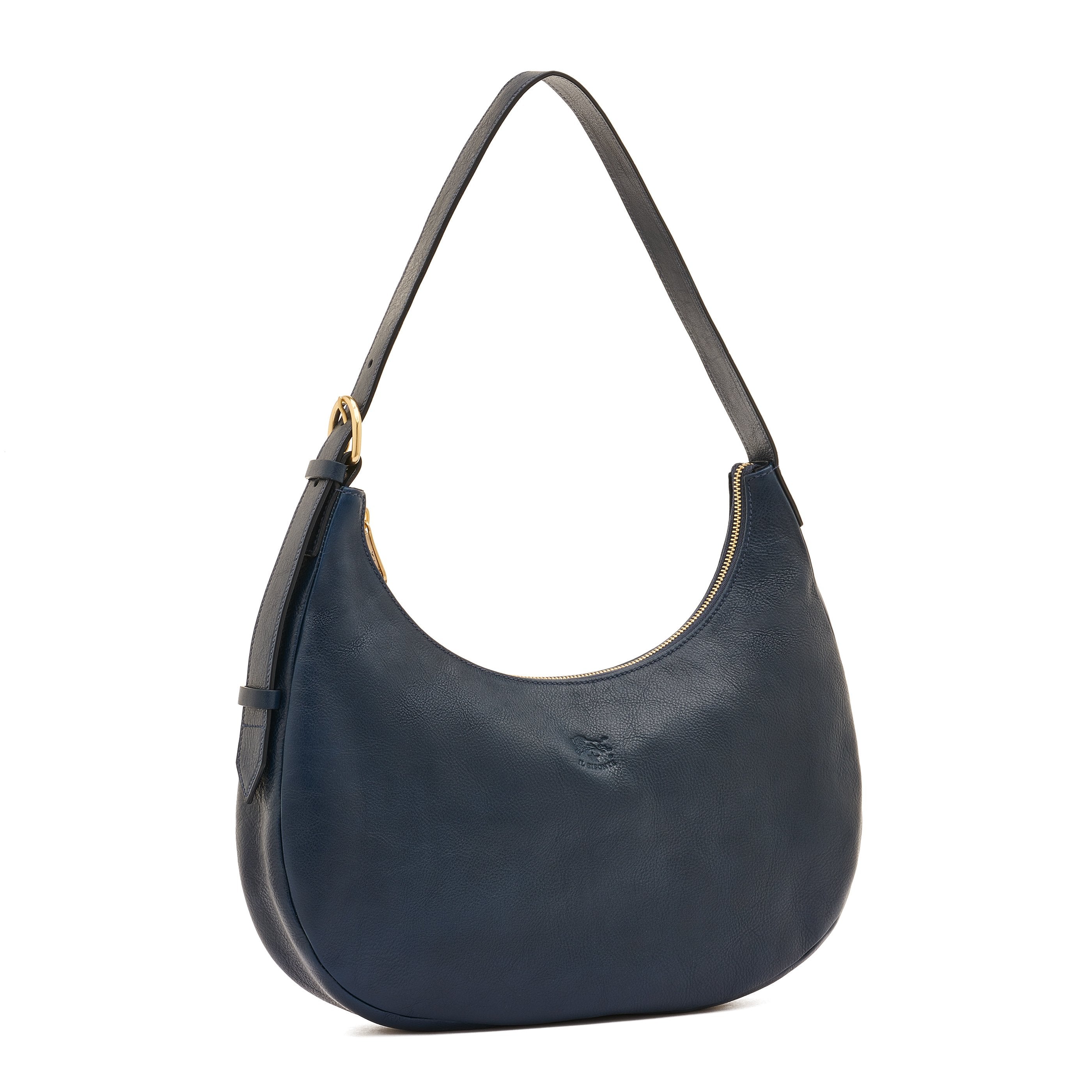 Il Bisonte Belcanto Schultertasche Vollleder Blau