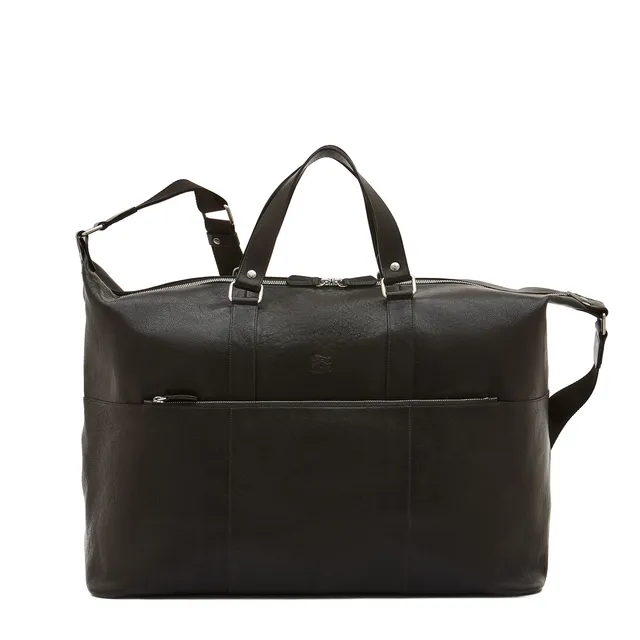 Il Bisonte Oriuolo Reisetasche Schwarz Vollleder