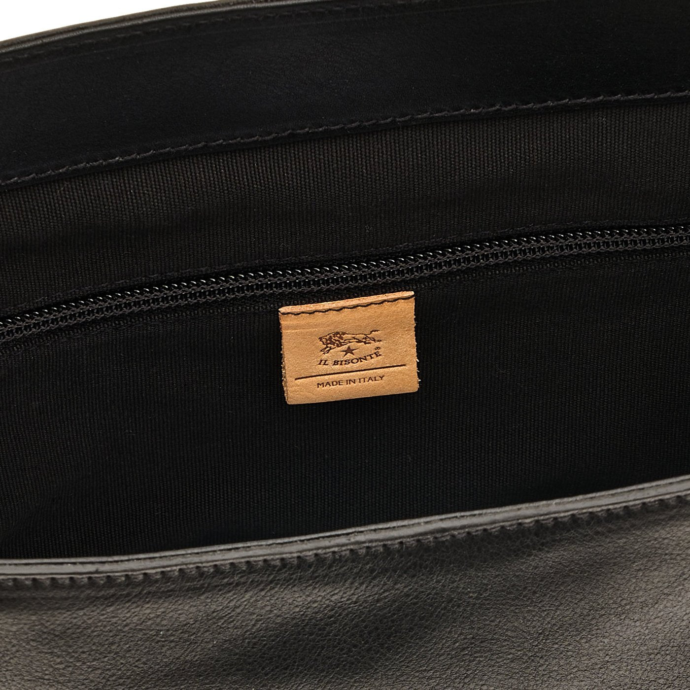 Il Bisonte Archivio Schultertasche schwarz Vollleder