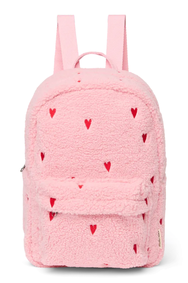 Studio Noos Teddy Midi Backpack Rucksack Hellrosa Herzen