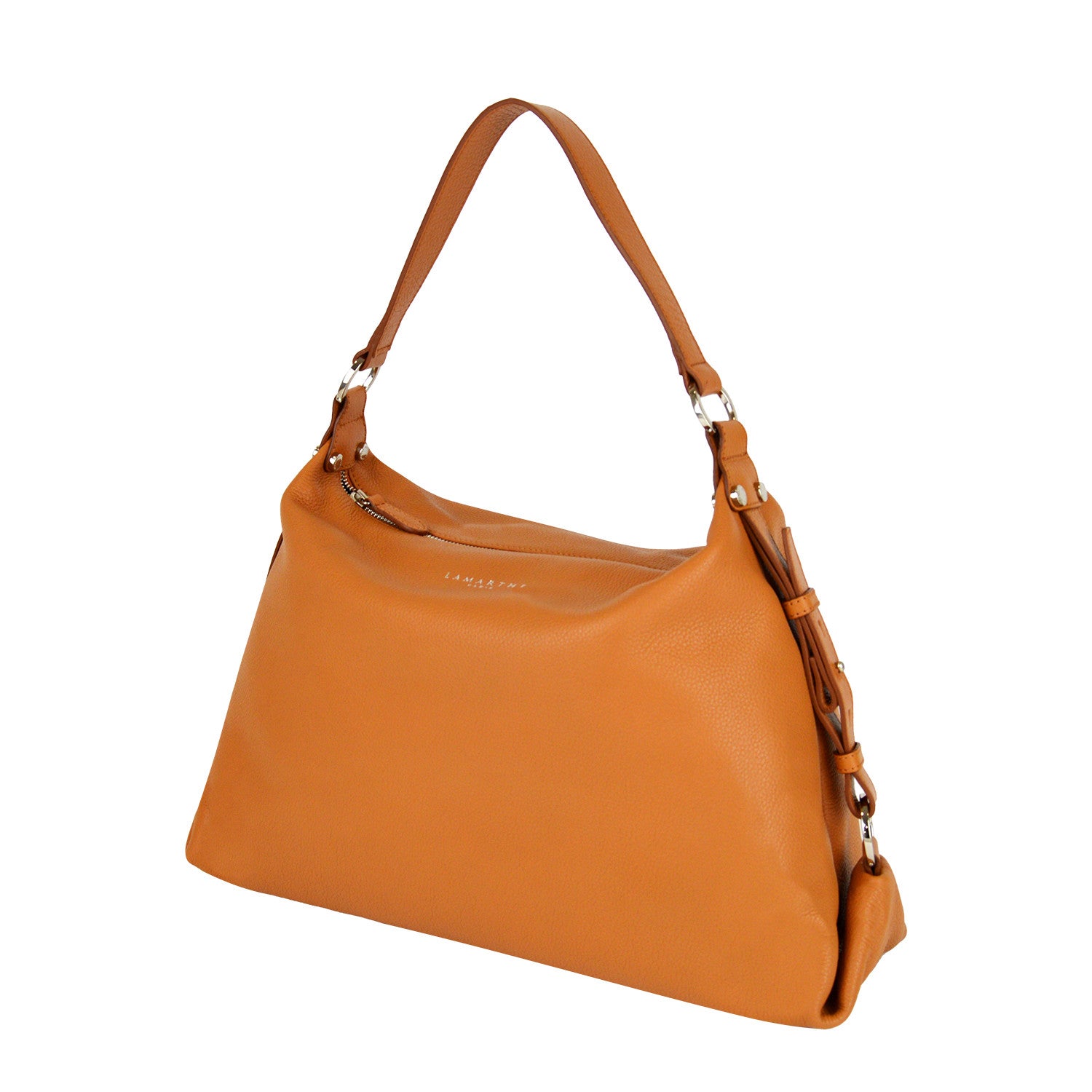 Lamarthe Naturel Schultertasche Orange Rindsleder