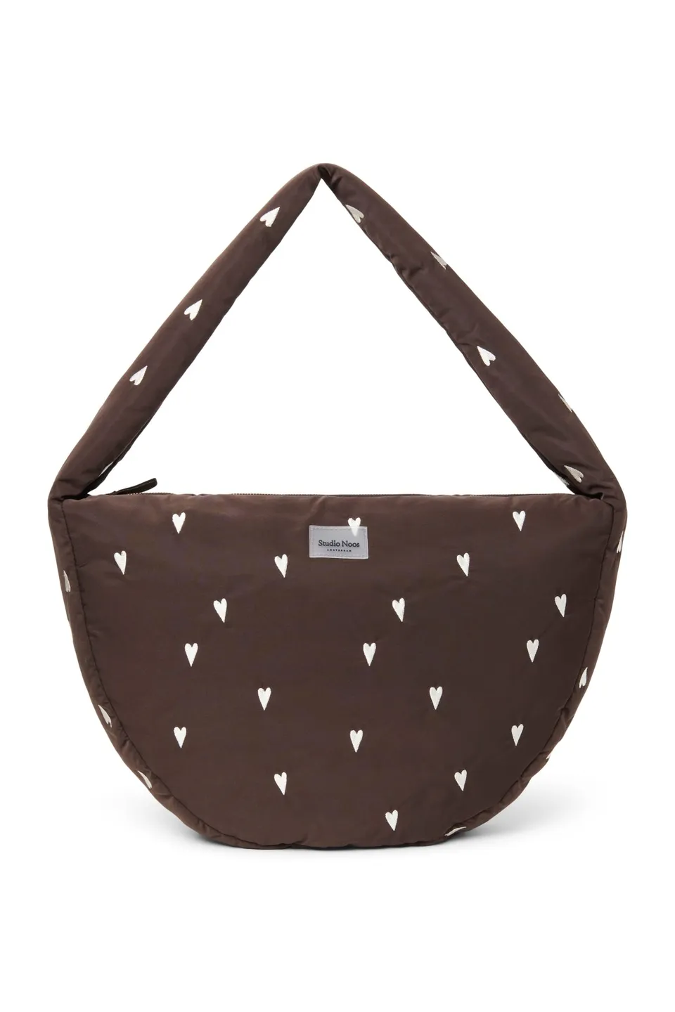 Studio Noos Puffy Umhängetasche Brown Hearts