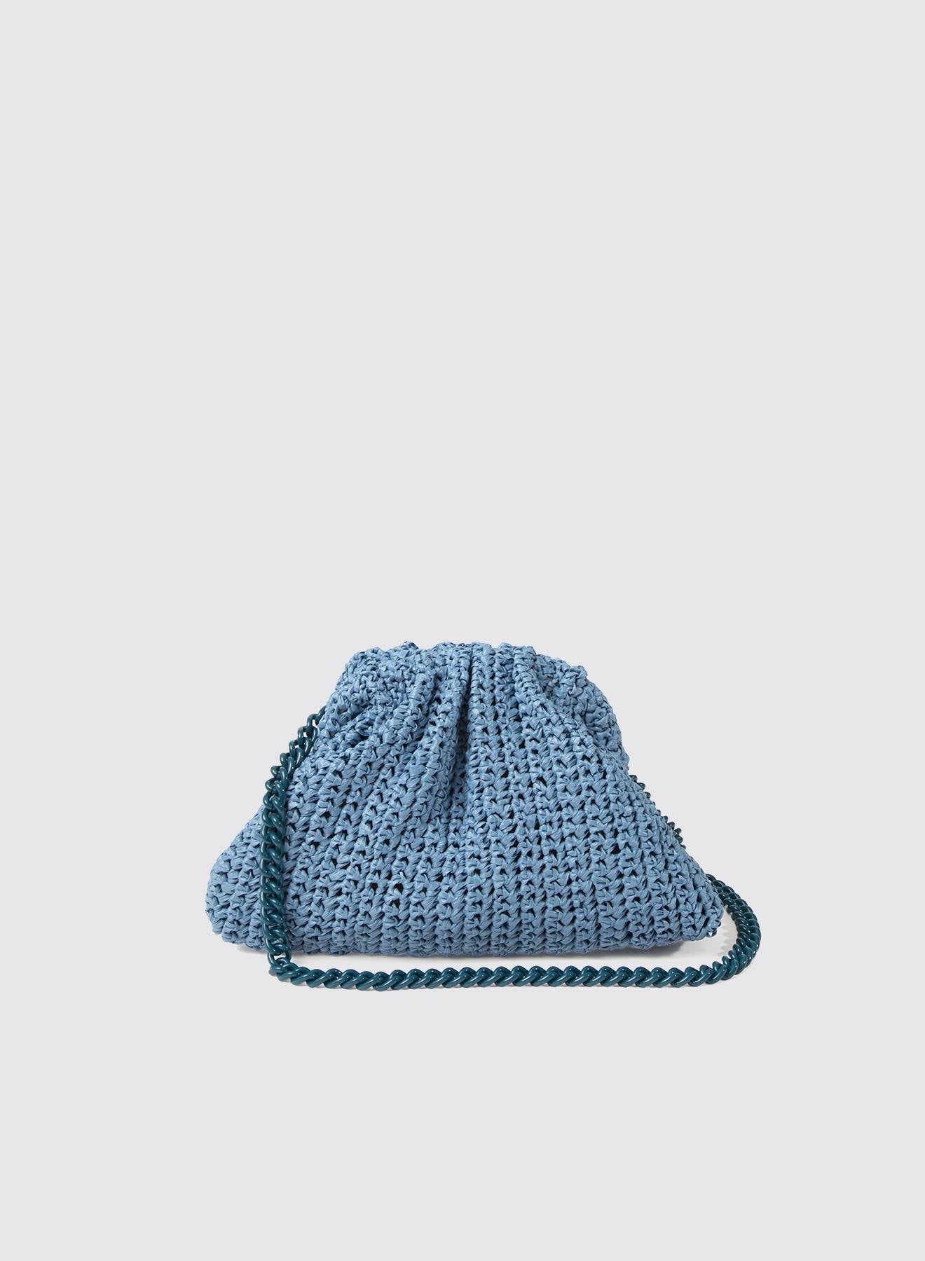Maria la Rosa Mini Game Bag Crochet Clutch Ecru Raffia