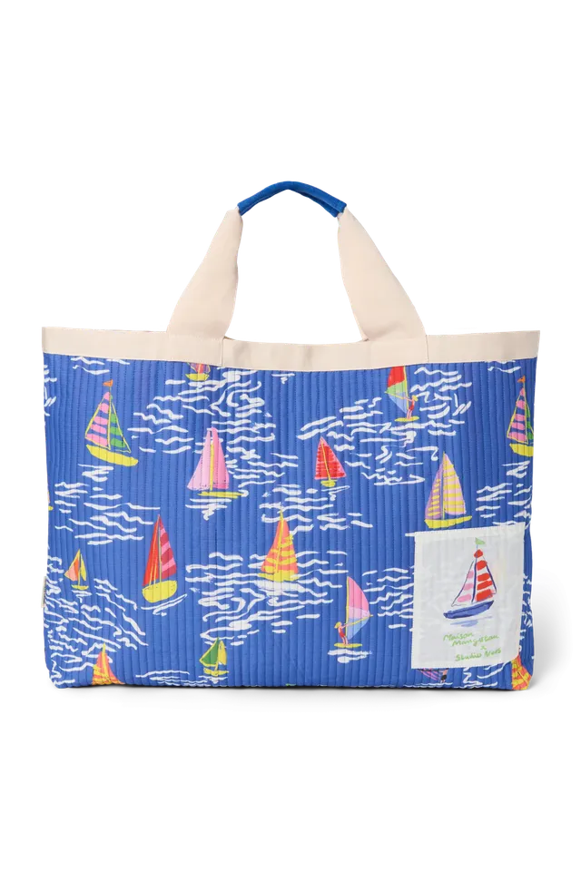 Studio Noos Barcos Beach Bag Strandtasche Blau Bunt