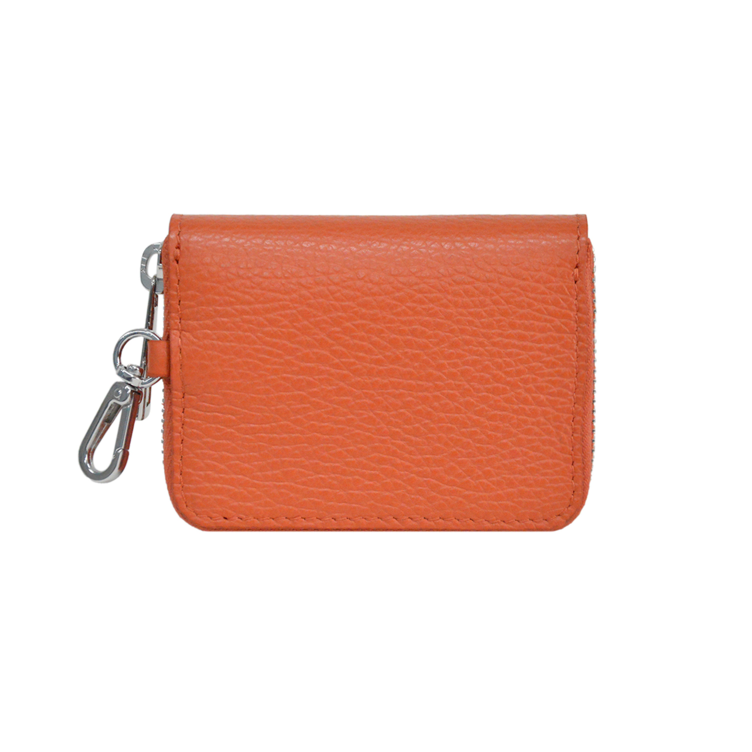 Lamarthe Saphir Kartenetui Orange Narbenleder