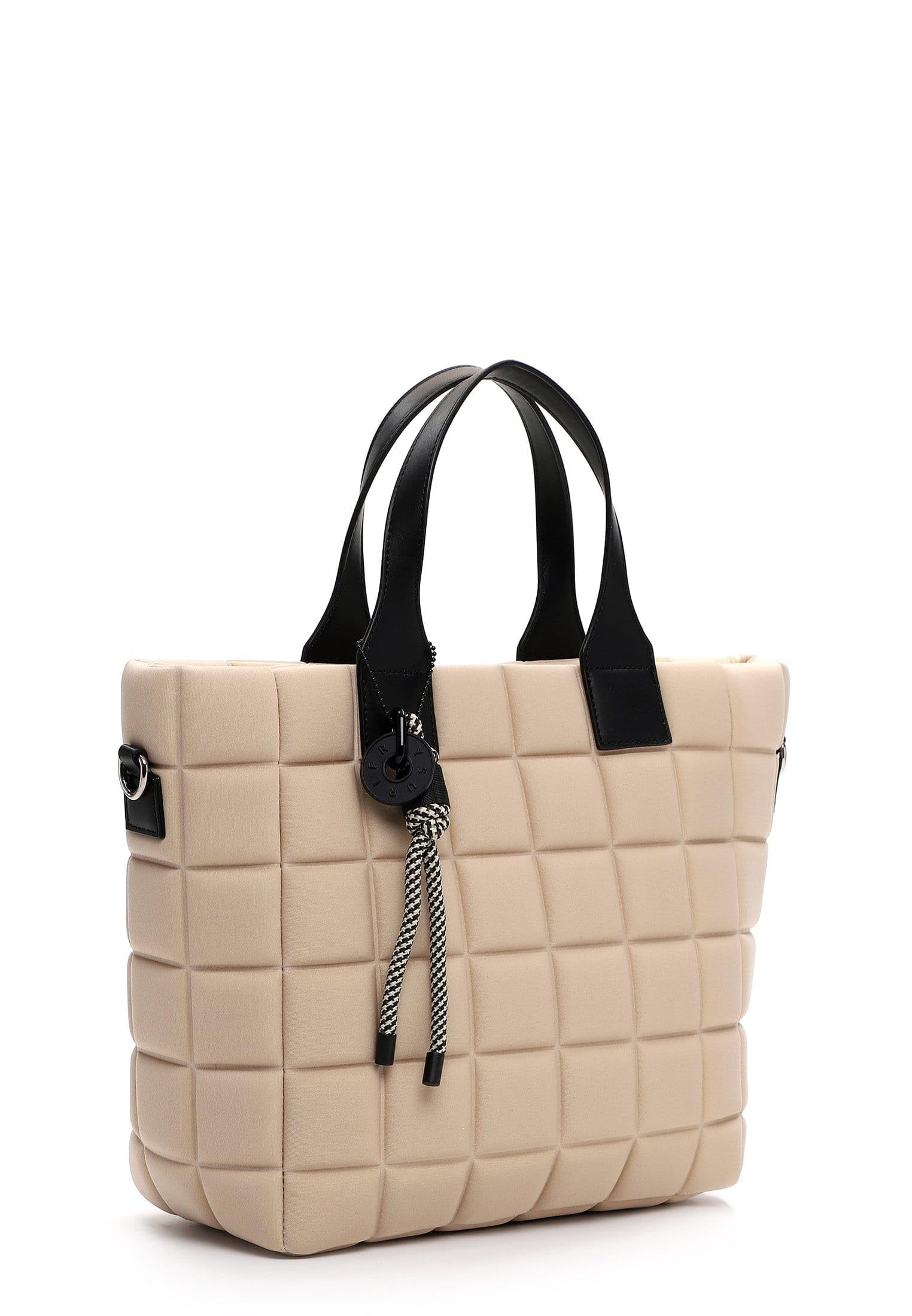 SURI FREY Jancy Cityshopper M Shopper Beige Stepp-Karo