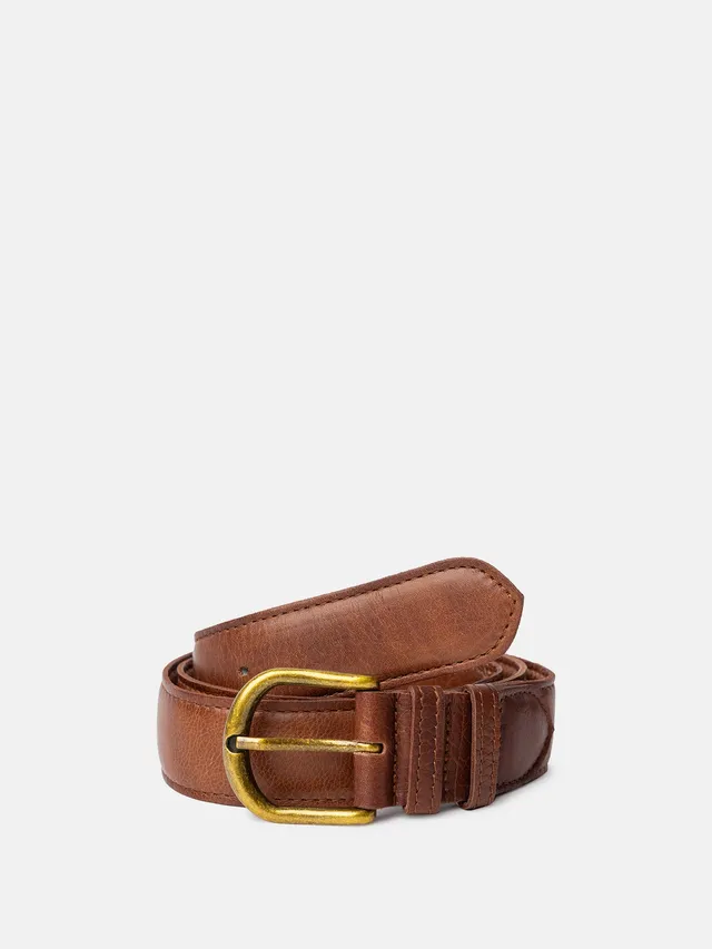 RE:DESIGNED Hyas Wide Gürtel Walnut Vollleder