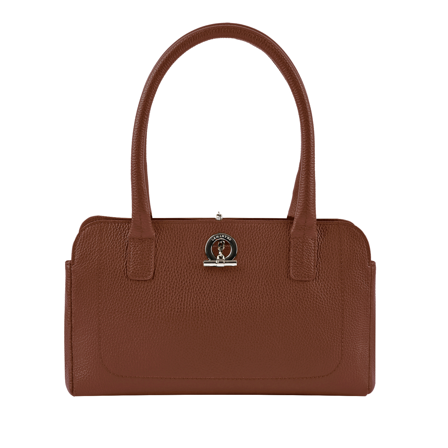 Lamarthe Paris Schultertasche Cognacbraun Vollleder
