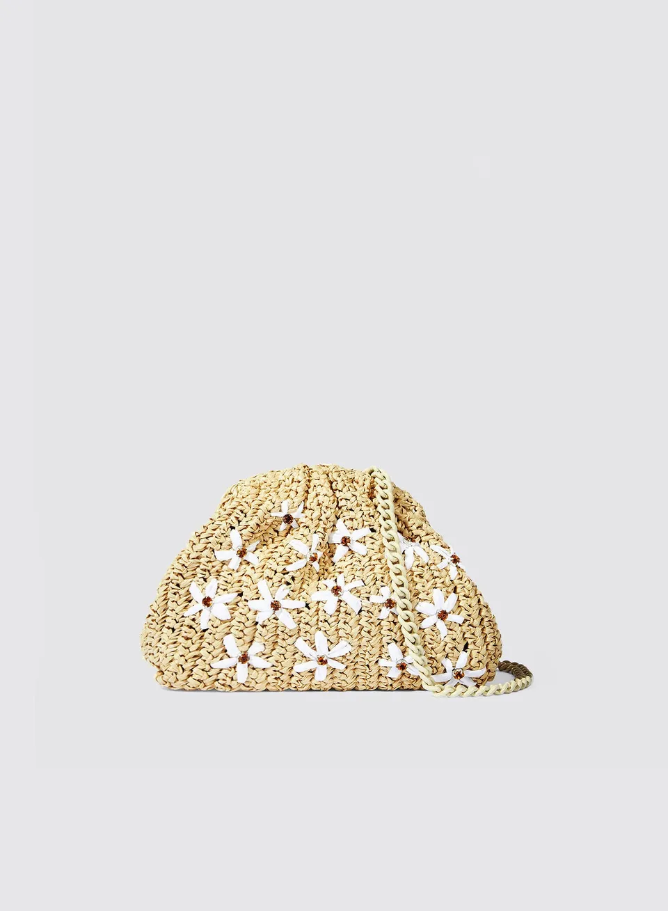 Maria la Rosa Margaret Crochet Mini Bag Clutch Natural