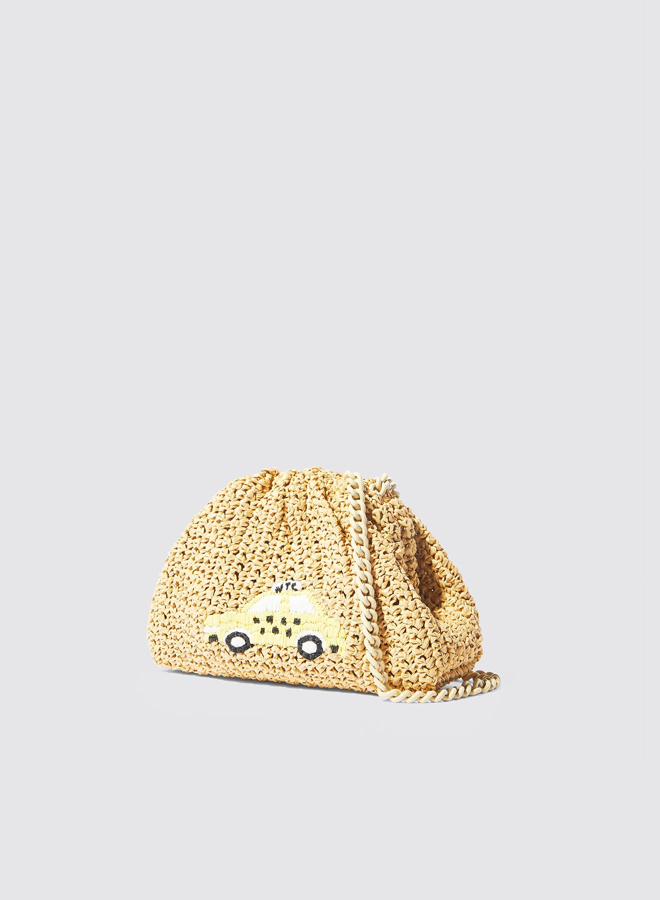 Maria la Rosa NY Mini Bag Crochet Taxi Clutch Natural Raffia