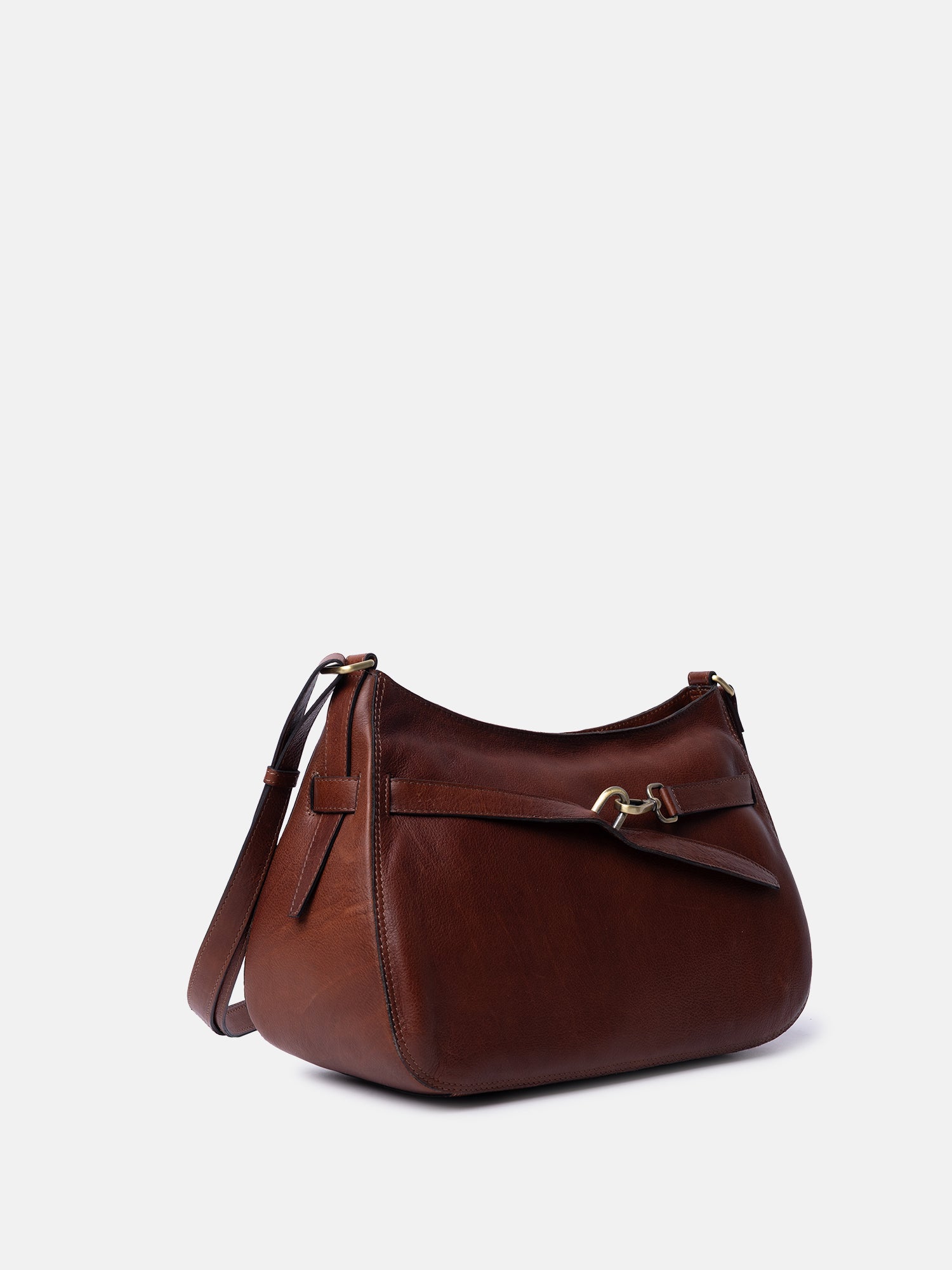 RE:DESIGNED Sif Big Umhängetasche Cognac Vollleder
