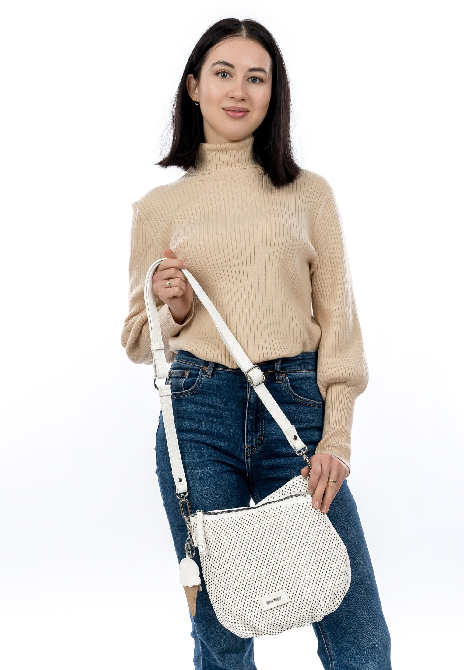 SURI FREY Cilly Crossover Bag Umhängetasche Weiß 2 Fächer