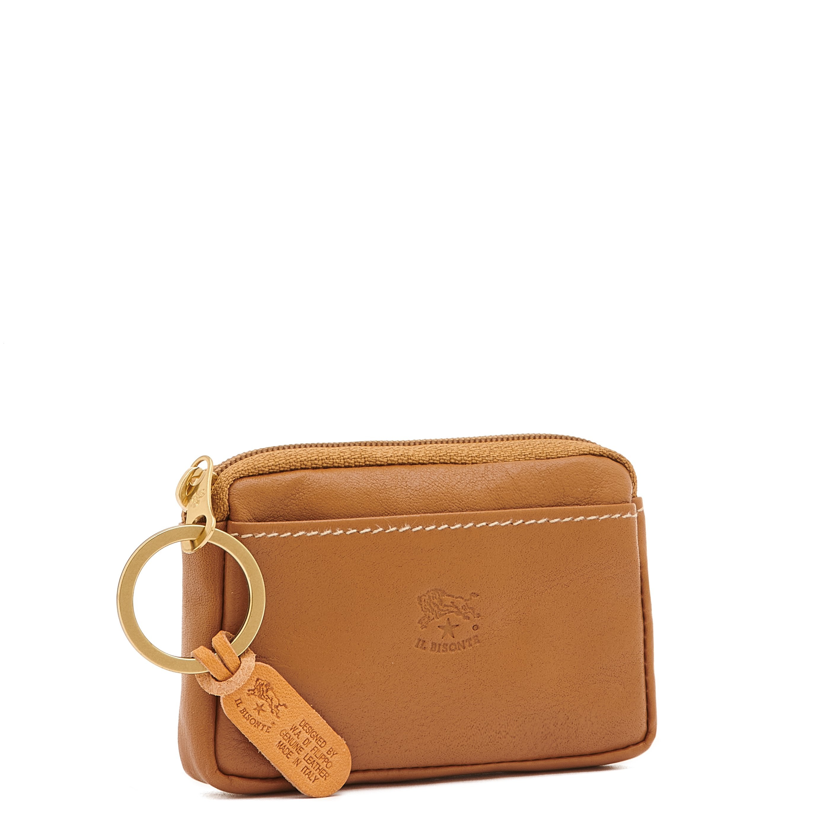Il Bisonte Münzbörse Leder Gianduia Zip Unisex