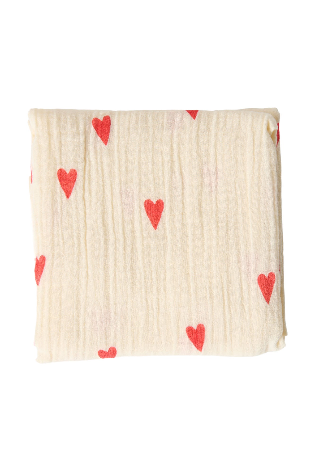 Studio Noos Swaddle Medium Mulltuch Beige Hearts Musselin