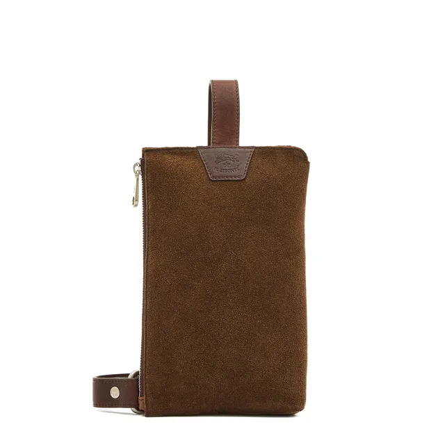 Il Bisonte Duccio Bauchtasche Veloursleder Braun
