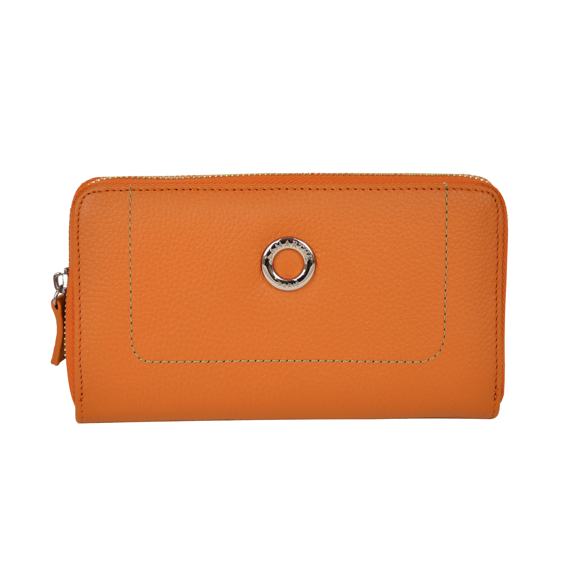 Lamarthe Paris Geldbörse Orange Spaltrindsleder