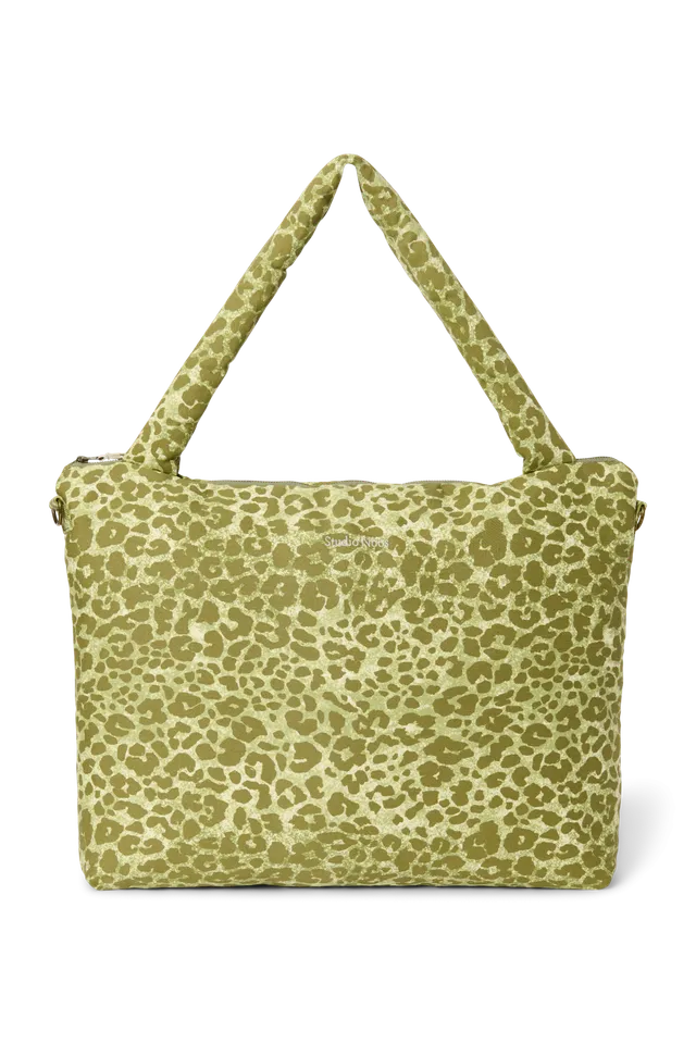 Studio Noos Cotton Diaper Bag Wickeltasche Green Leopard
