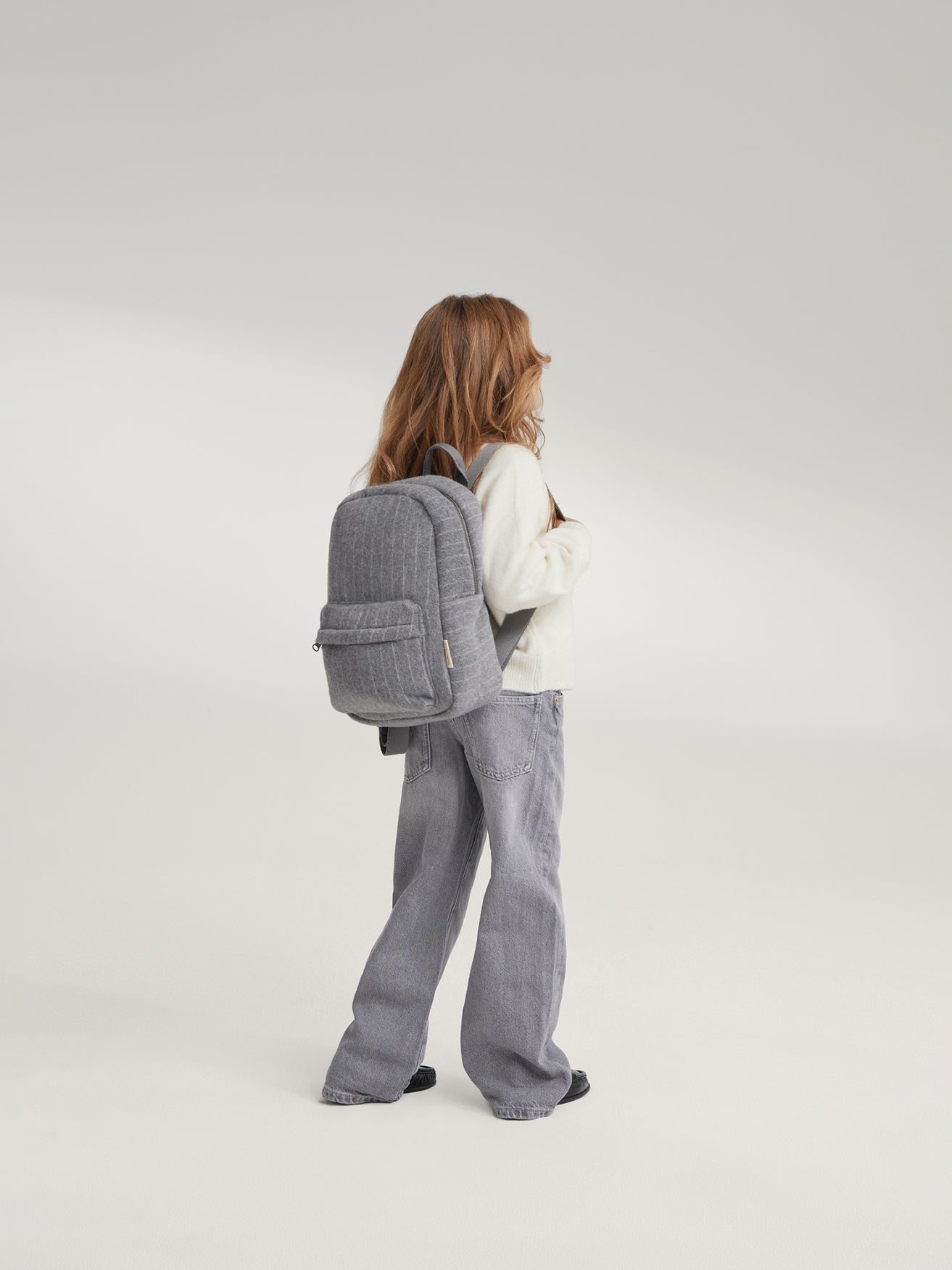Studio Noos Flannel Chalkstripe Midi Rucksack Hellgrau
