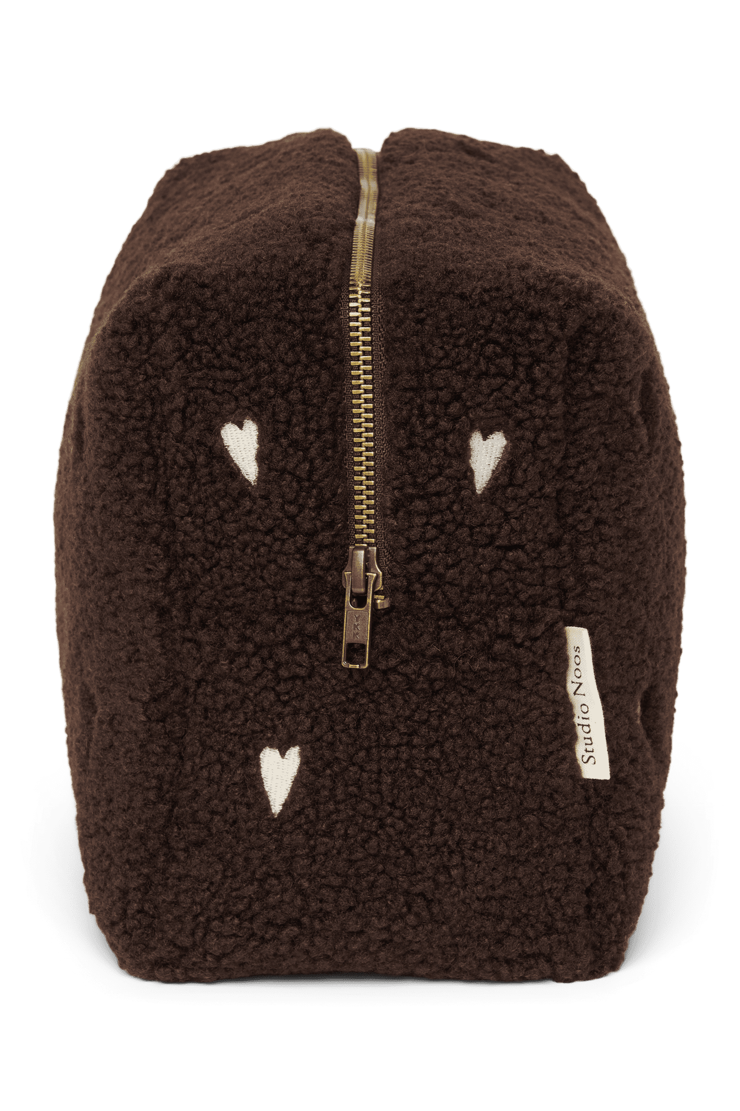 Studio Noos Teddy Kulturbeutel Chocolate Hearts Braun