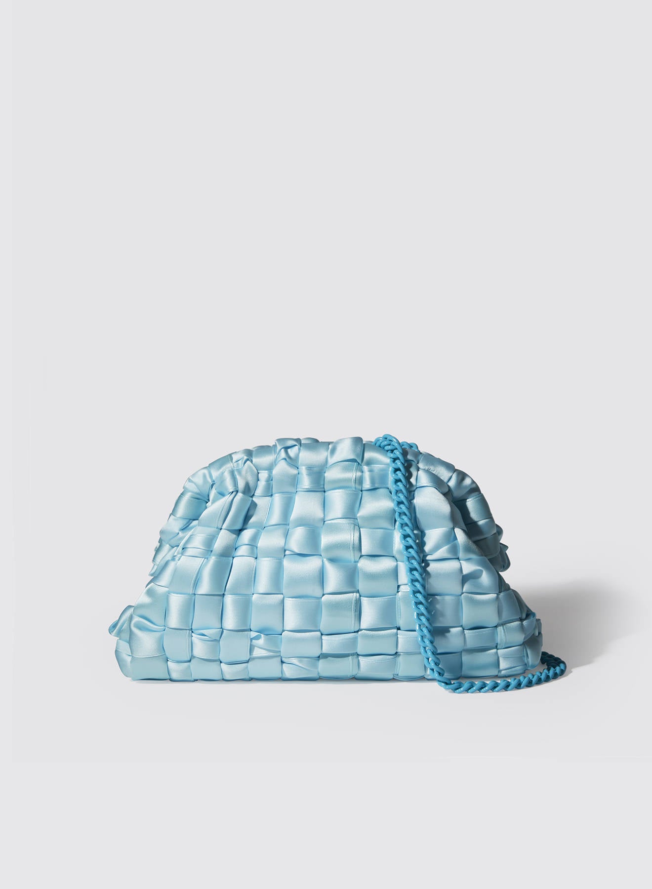 Maria la Rosa Satin Game Bag Clutch Pale Pink Satin