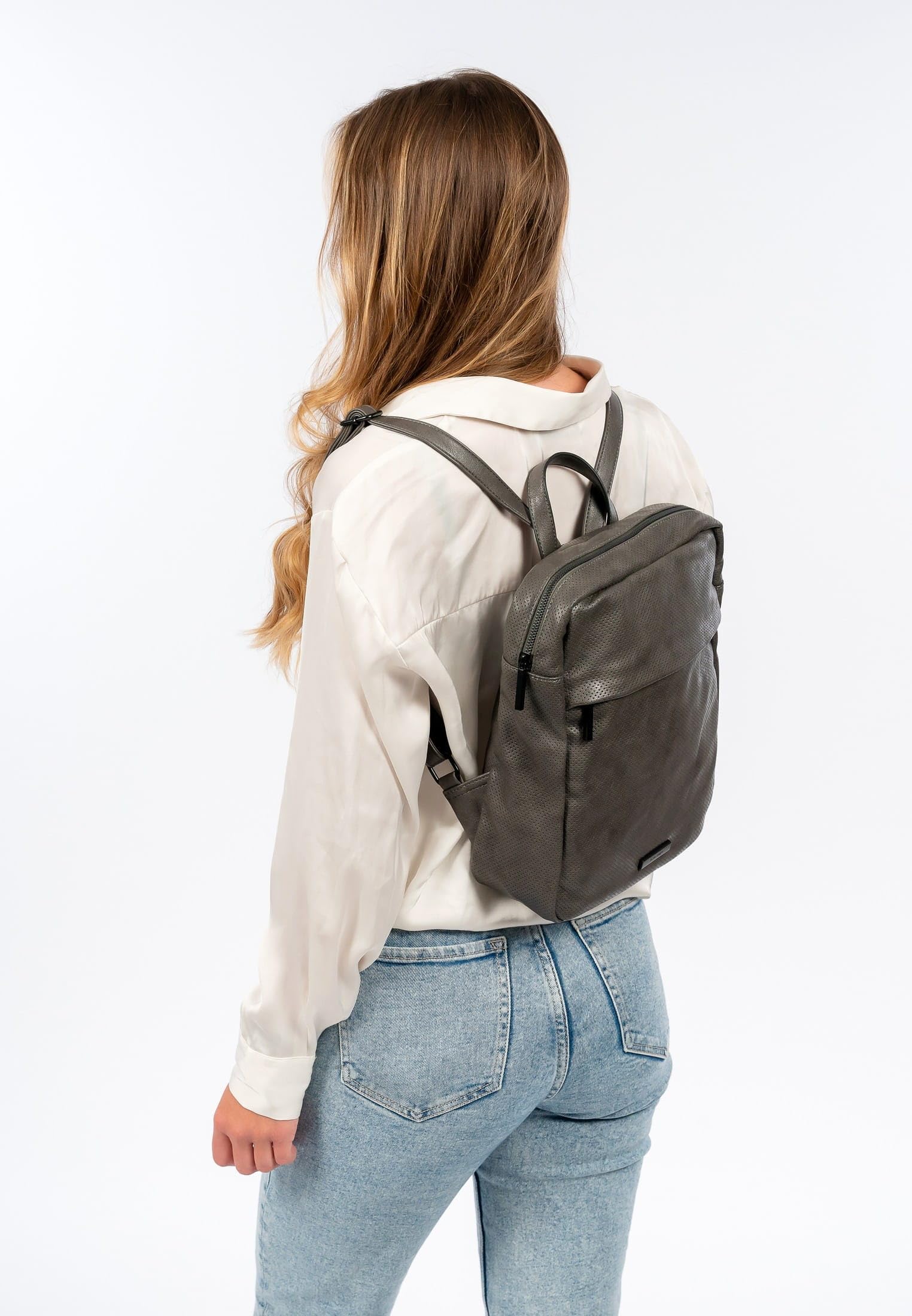 SURI FREY Celly Backpack Rucksack dunkelgrau perforiert