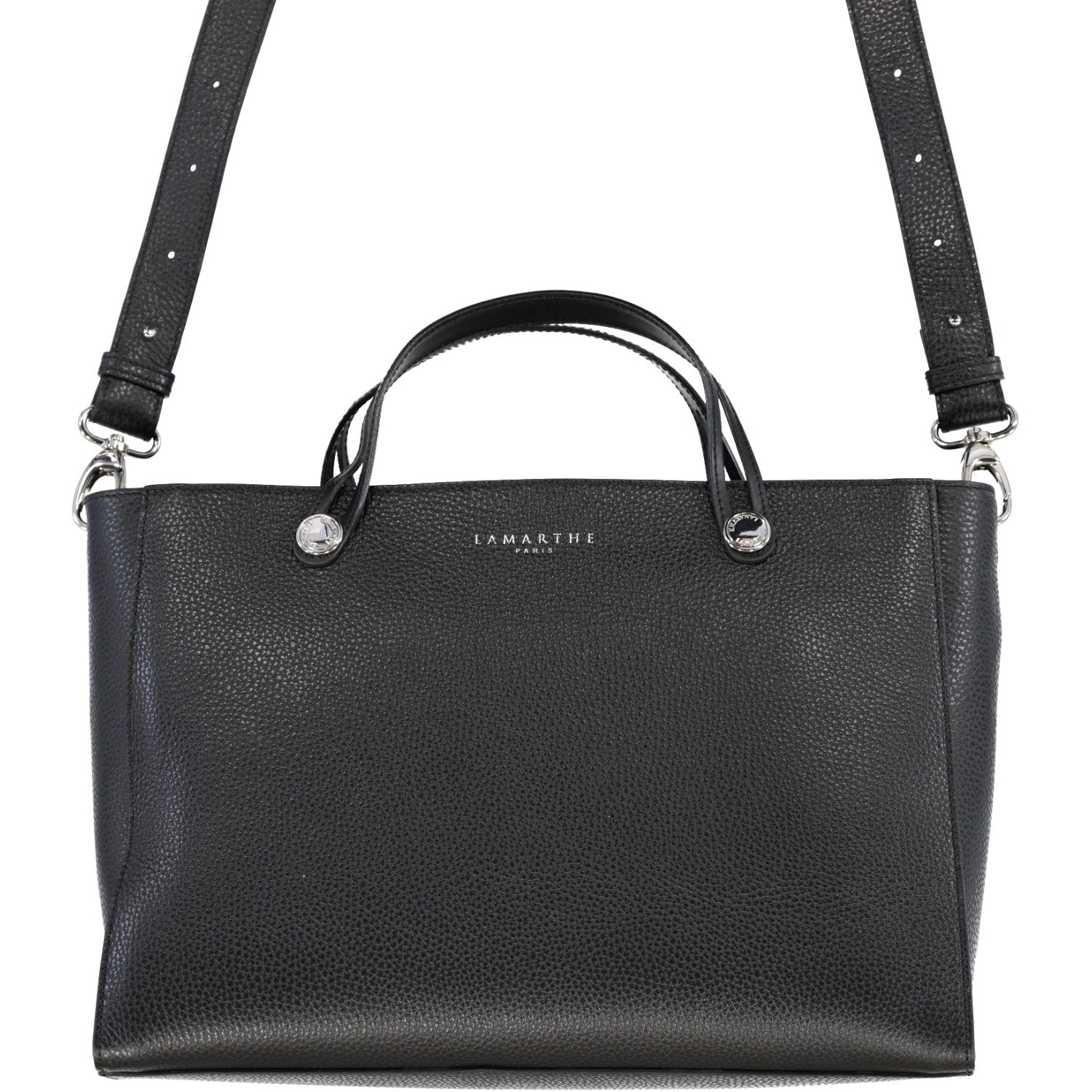Lamarthe Fidèle IF107 Handtasche Schwarz Vollleder