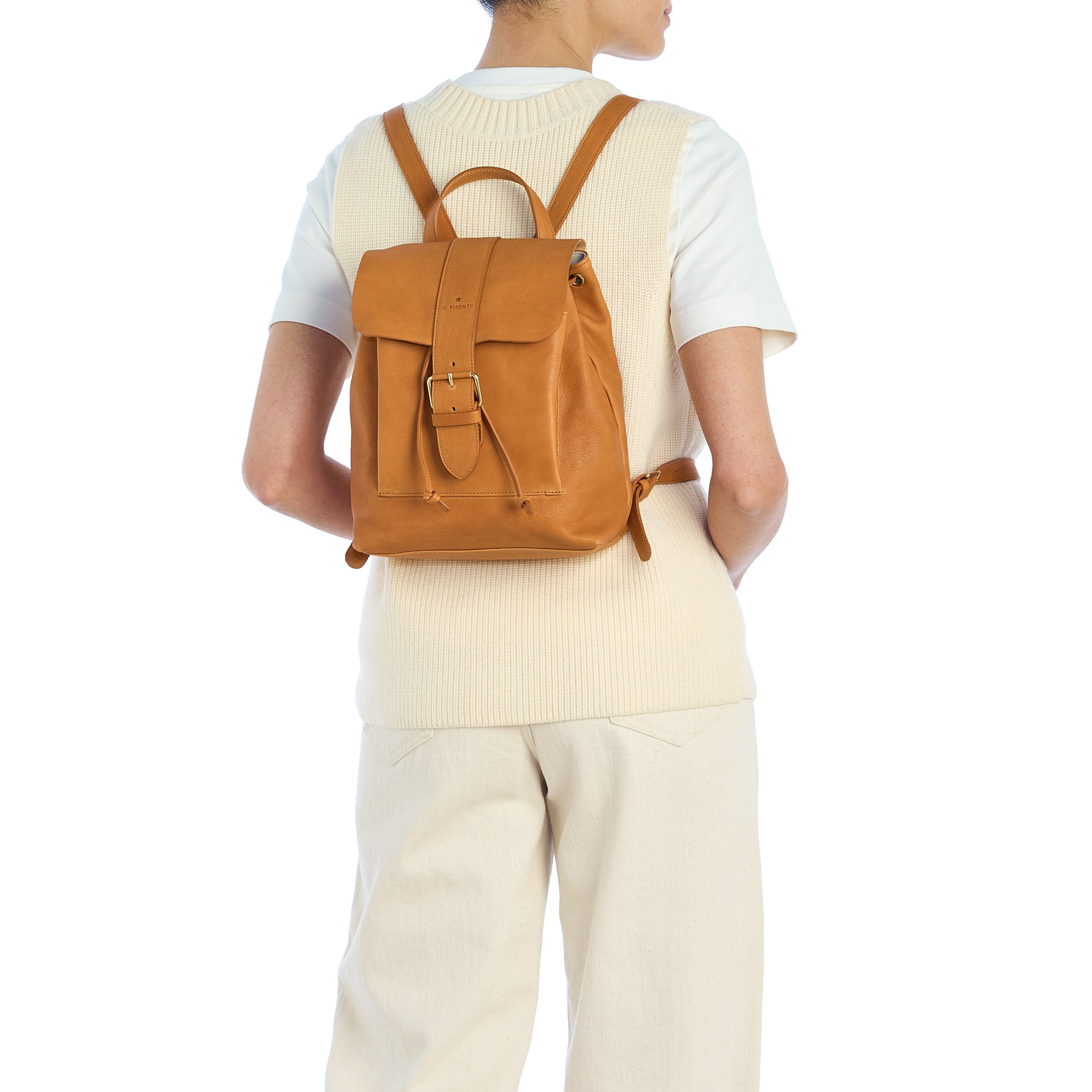 Il Bisonte 1990 Rucksack Damen natur Rindsleder