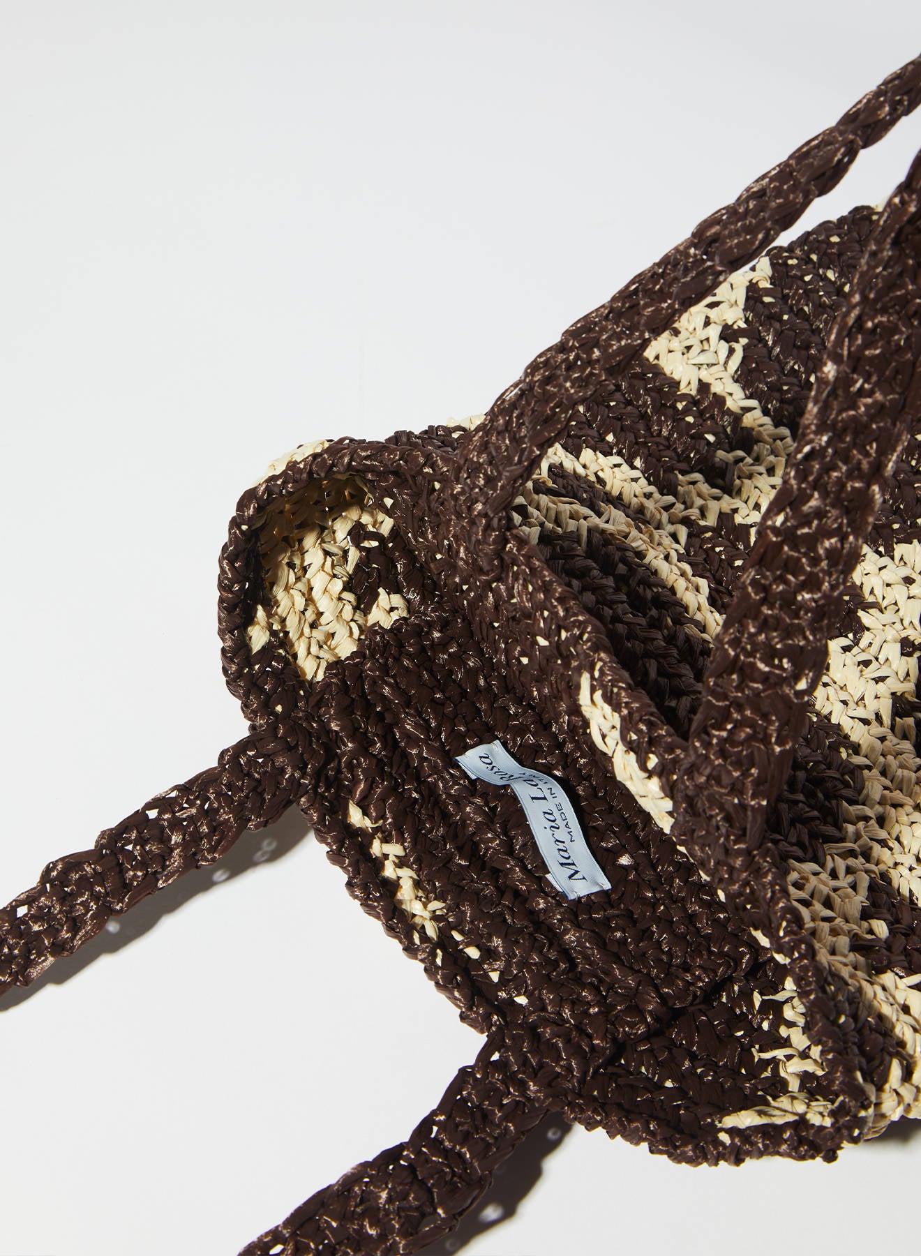 Maria la Rosa Americana Crochet Tote Braun Rafia