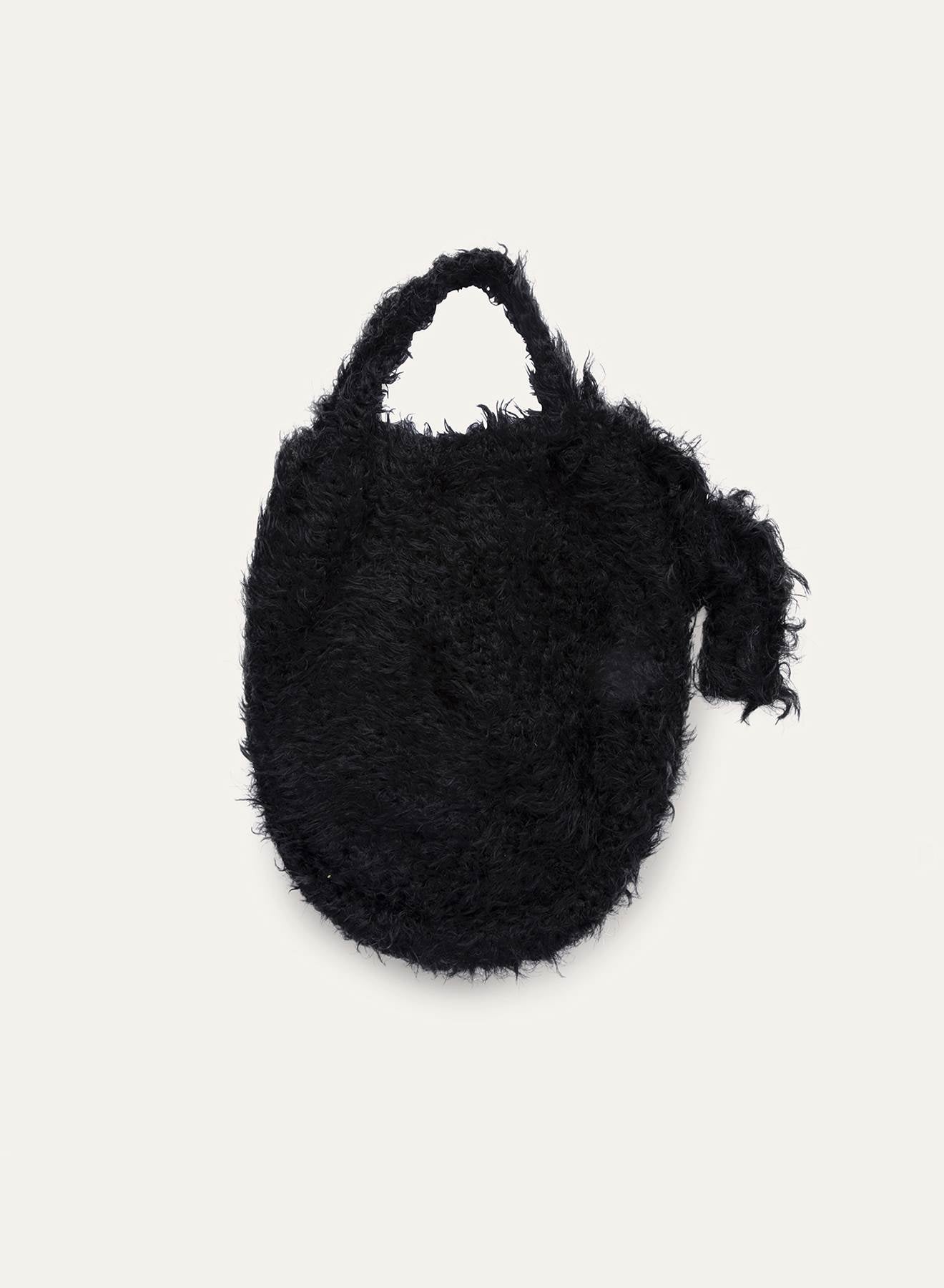 Maria la Rosa Feathers SH301 Handtasche Schwarz Flausch